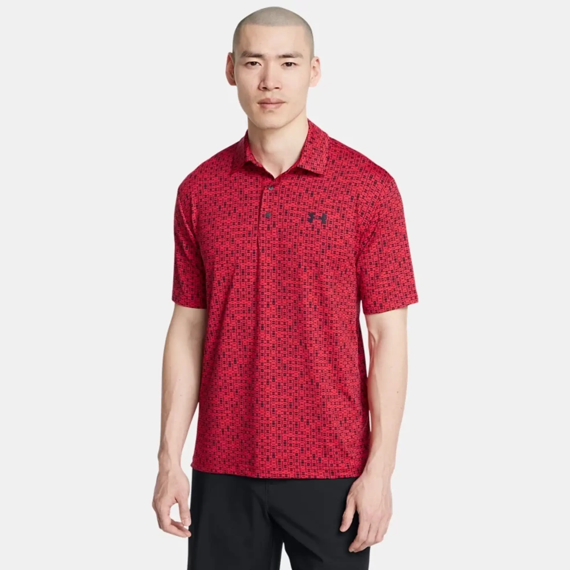 Men's  Under Armour  Playoff 3.0 Printed Polo Red / Midnight Navy / Midnight Navy L