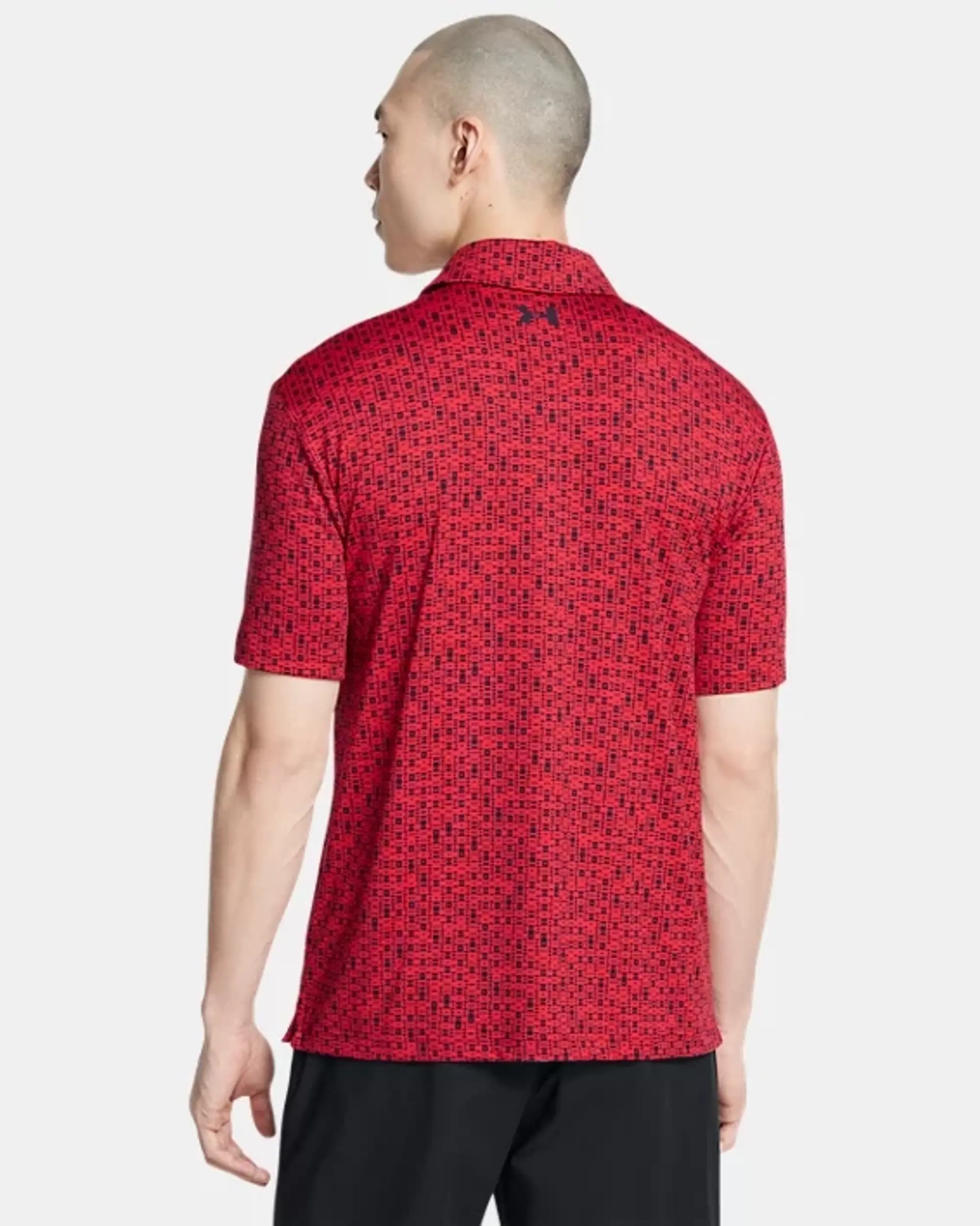 Men's  Under Armour  Playoff 3.0 Printed Polo Red / Midnight Navy / Midnight Navy L