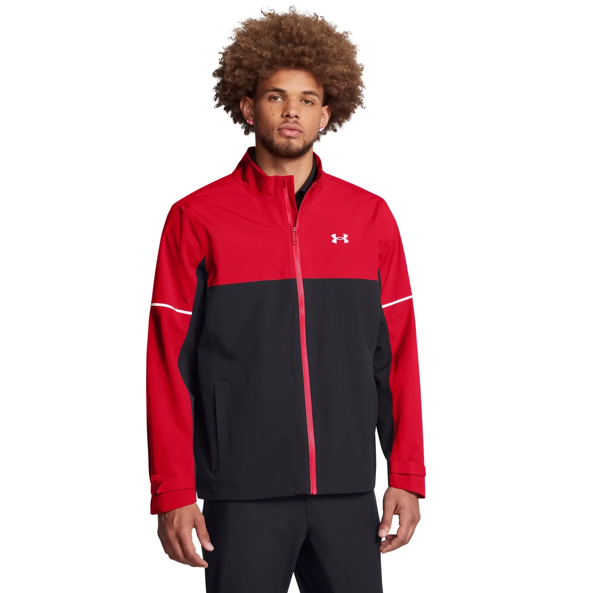 Men's  Under Armour  Drive Rain Jacket Red / Black / Metallic Silver S