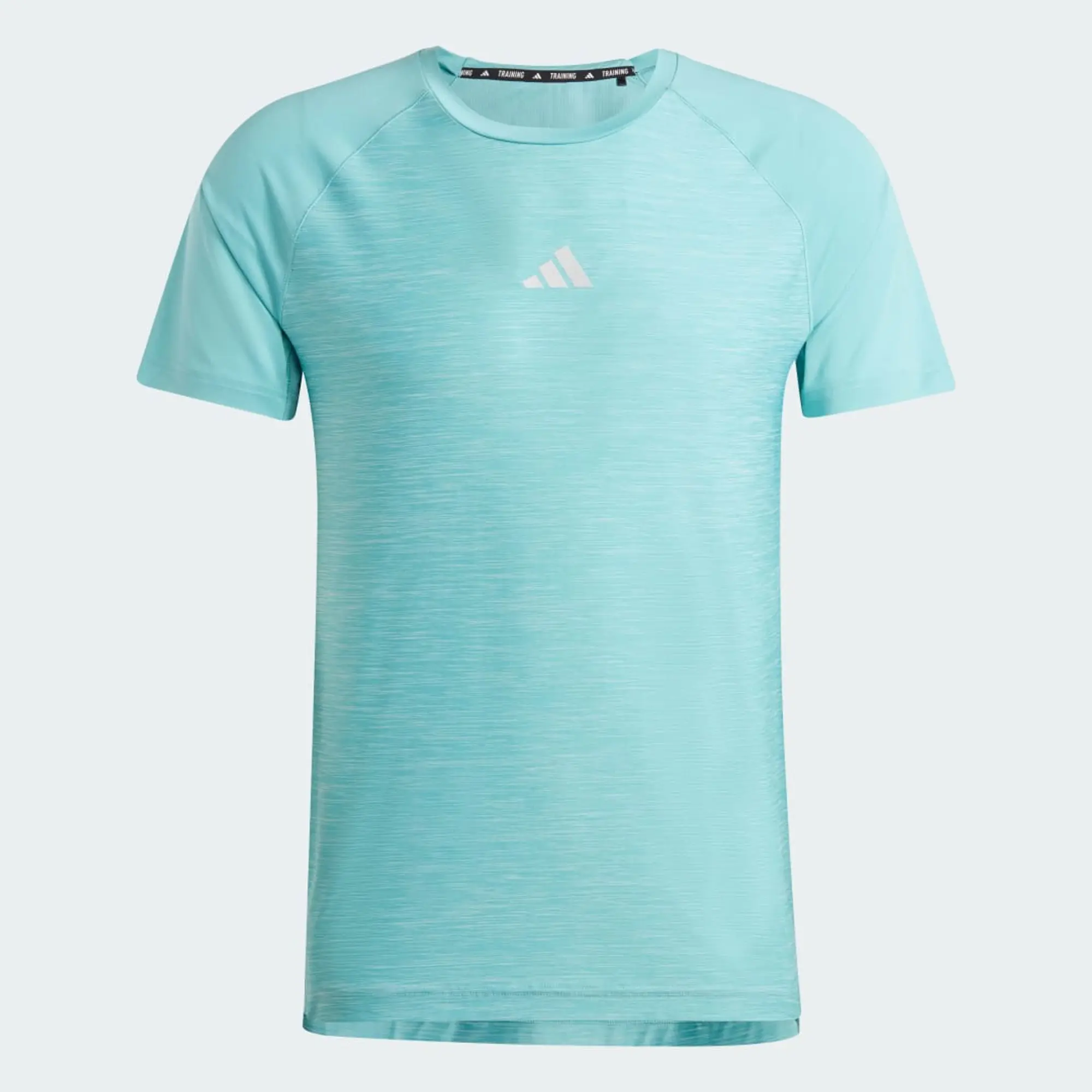 Adidas Performance Gym+ Training 3-Stripes Tee In Mint Tone Mel-Blue