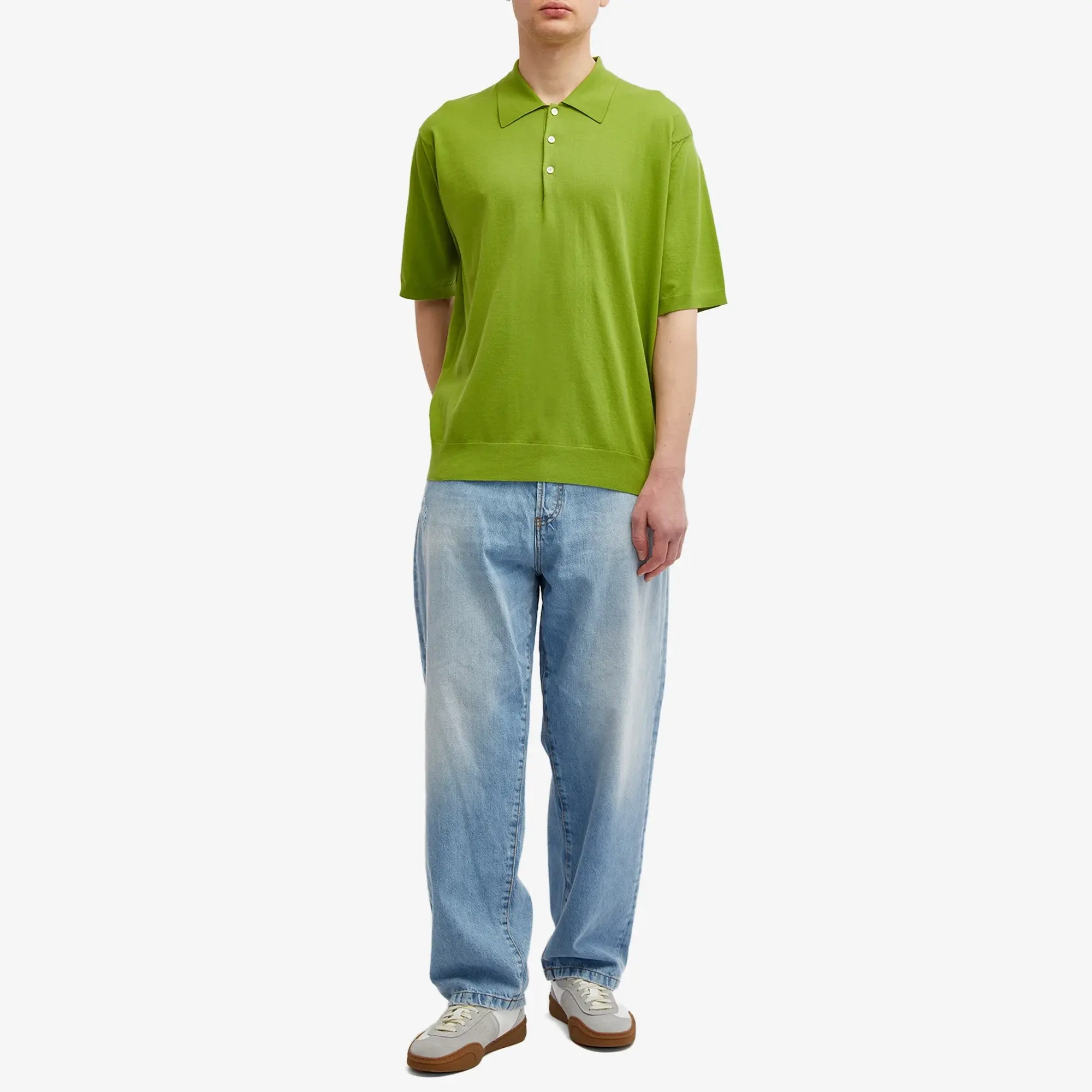 Crocs Auralee Men's Cotton Knit Polo Sage Green