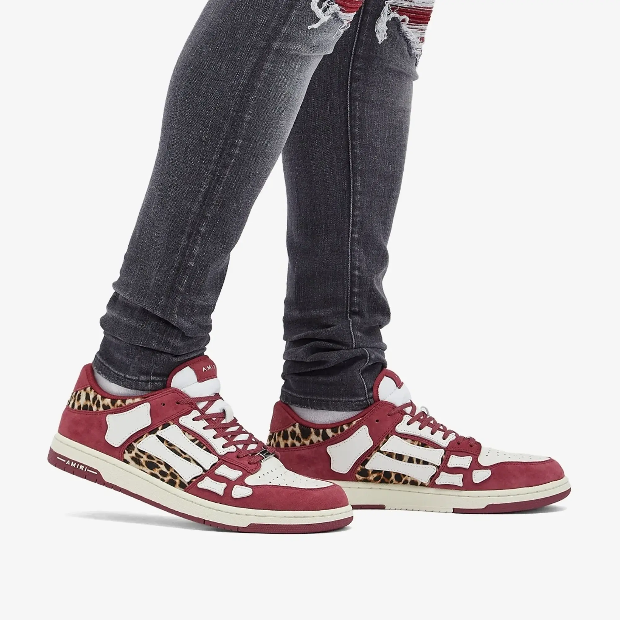 Crocs AMIRI Men's Bandana Denim Skel Top Low Sneaker Burgundy