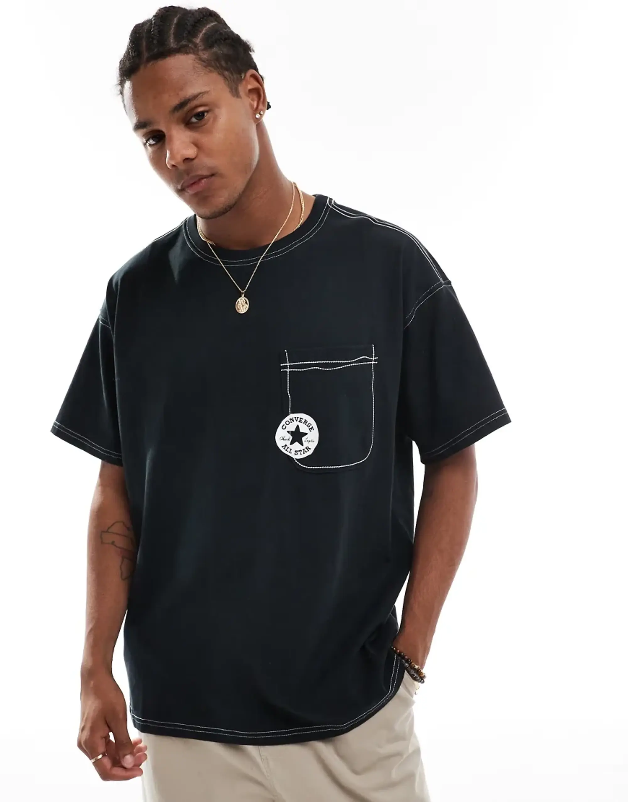 Converse Sketch Style T-Shirt In Black