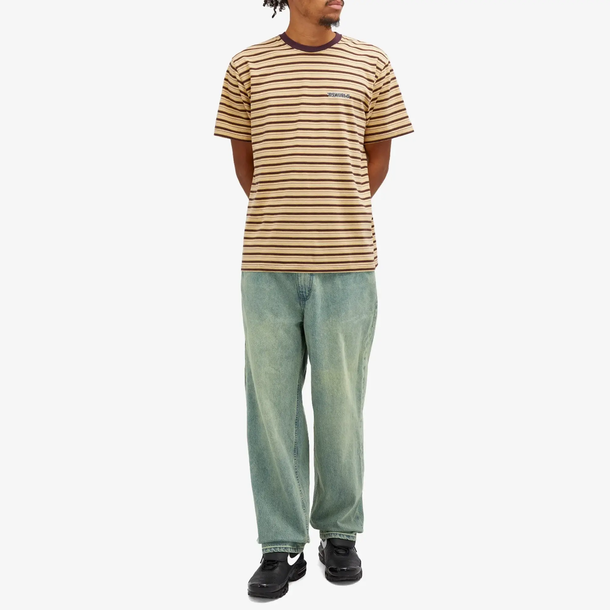 Crocs thisisneverthat Men's Stripe T-Shirt Brown