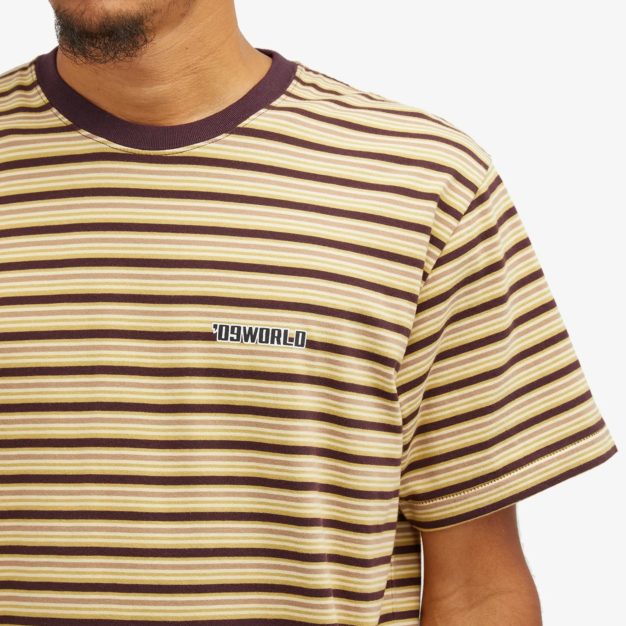 Crocs thisisneverthat Men's Stripe T-Shirt Brown