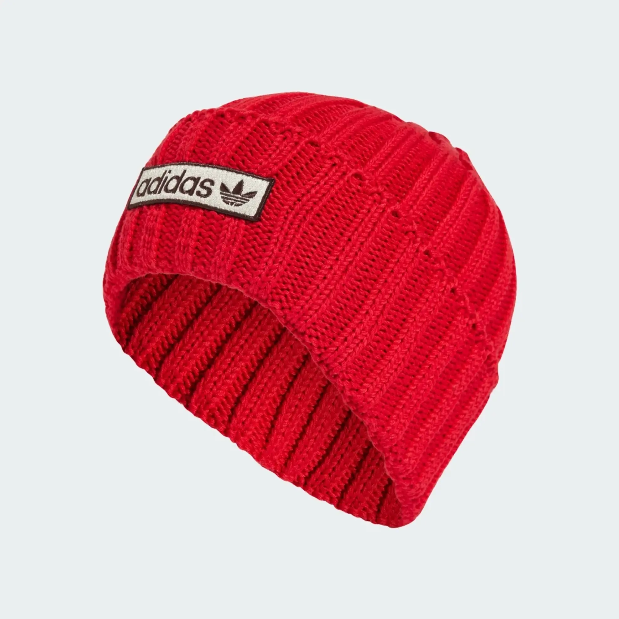 Adidas Originals Heavy Knit Beanie In Better Scarlet / Shadow Red