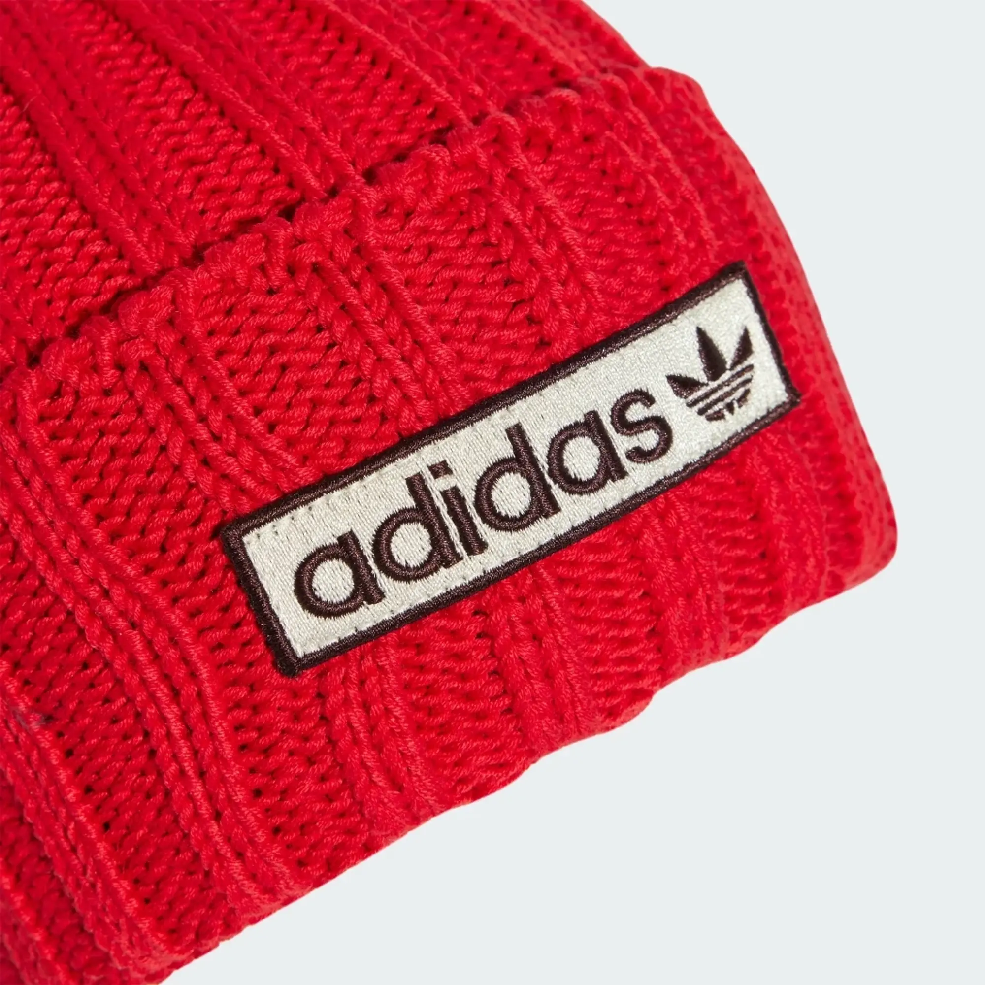 Adidas Originals Heavy Knit Beanie In Better Scarlet / Shadow Red
