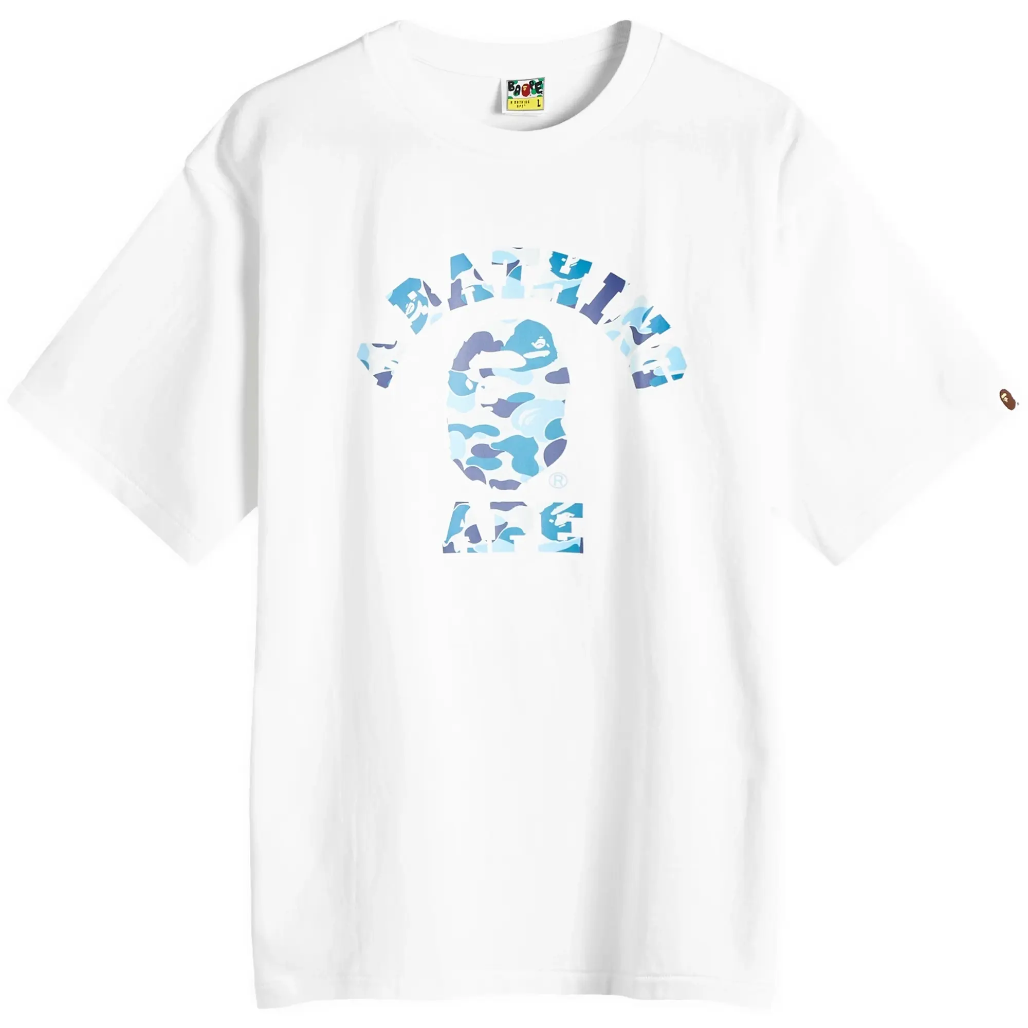 A Bathing Ape Abc Camo College Tee Men Shortsleeves White