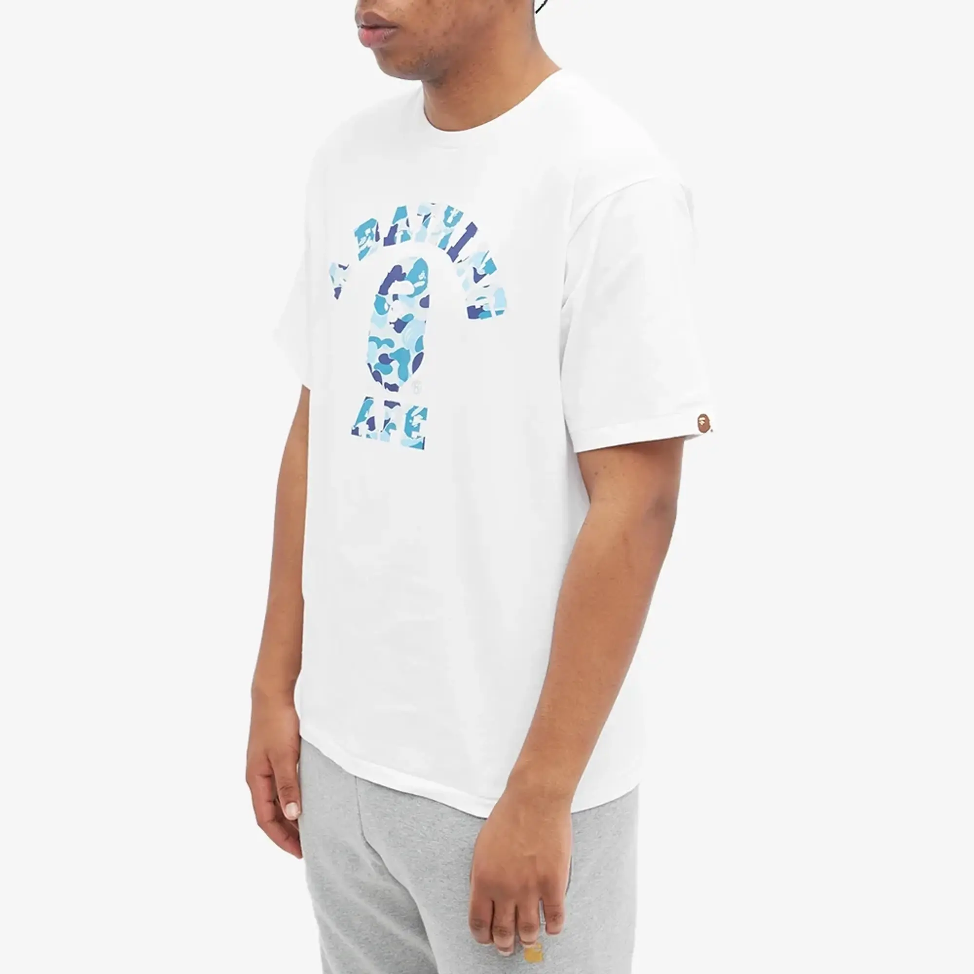 A Bathing Ape Abc Camo College Tee Men Shortsleeves White