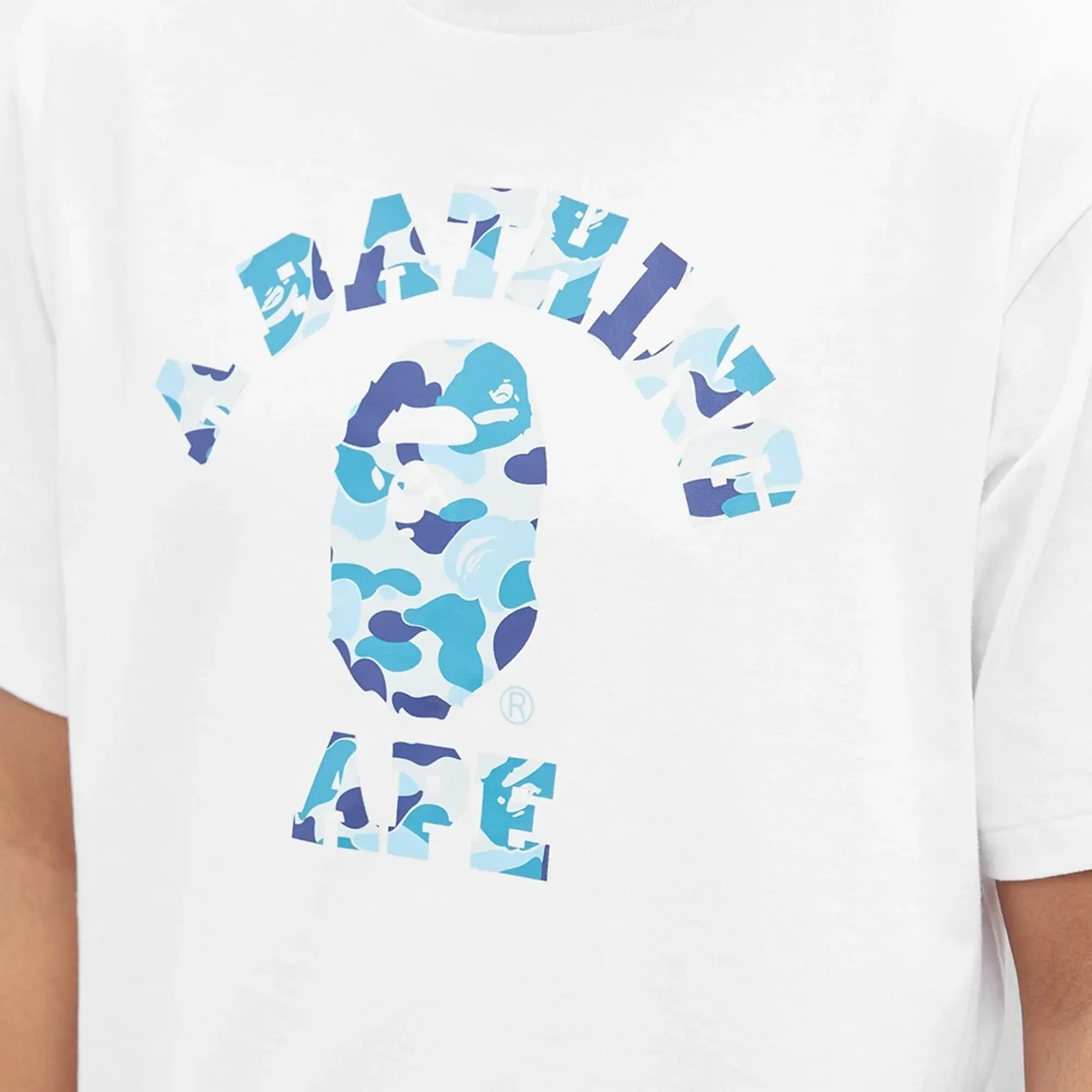 A Bathing Ape Abc Camo College Tee Men Shortsleeves White