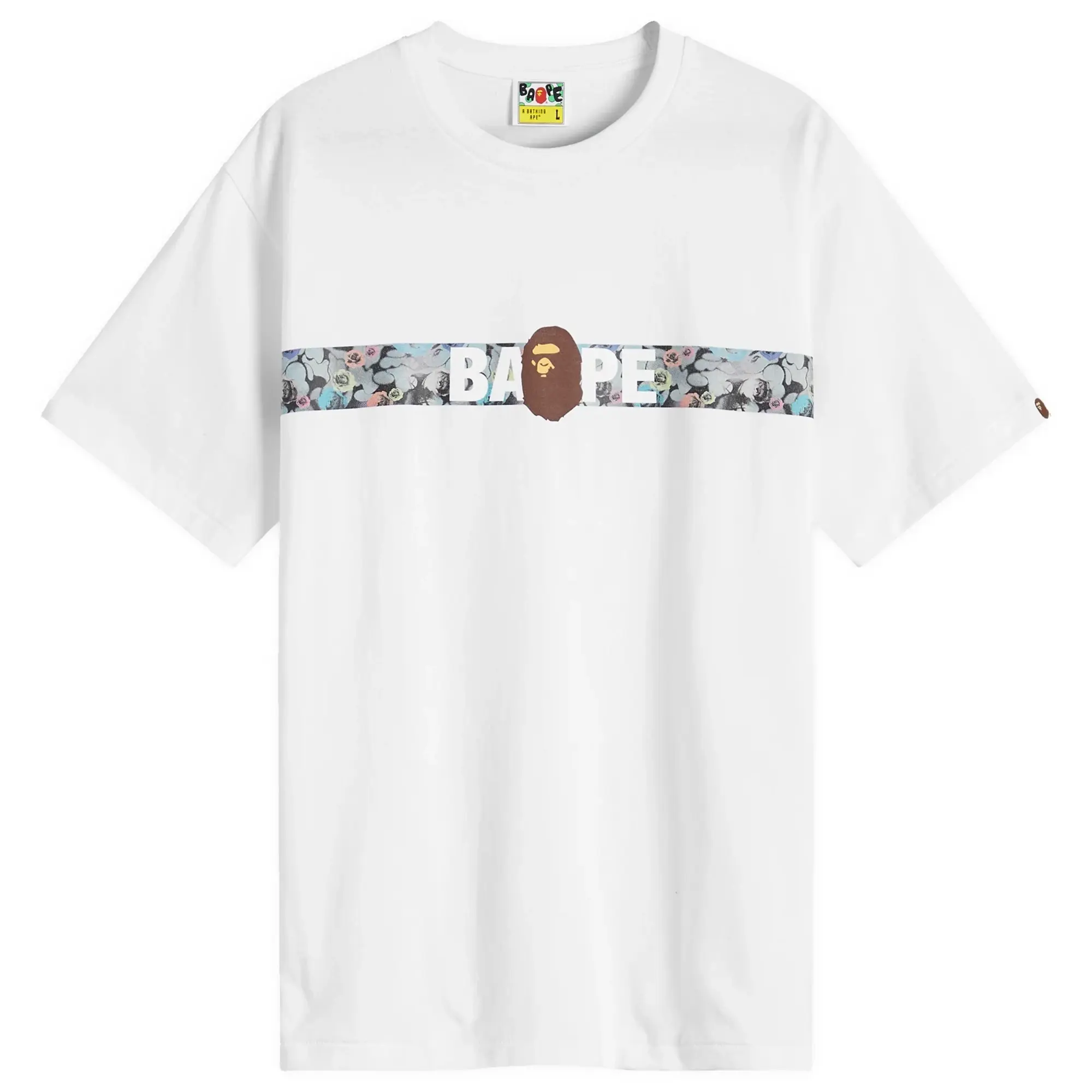 A Bathing Ape Men's Floral Camo Tape T-Shirt White