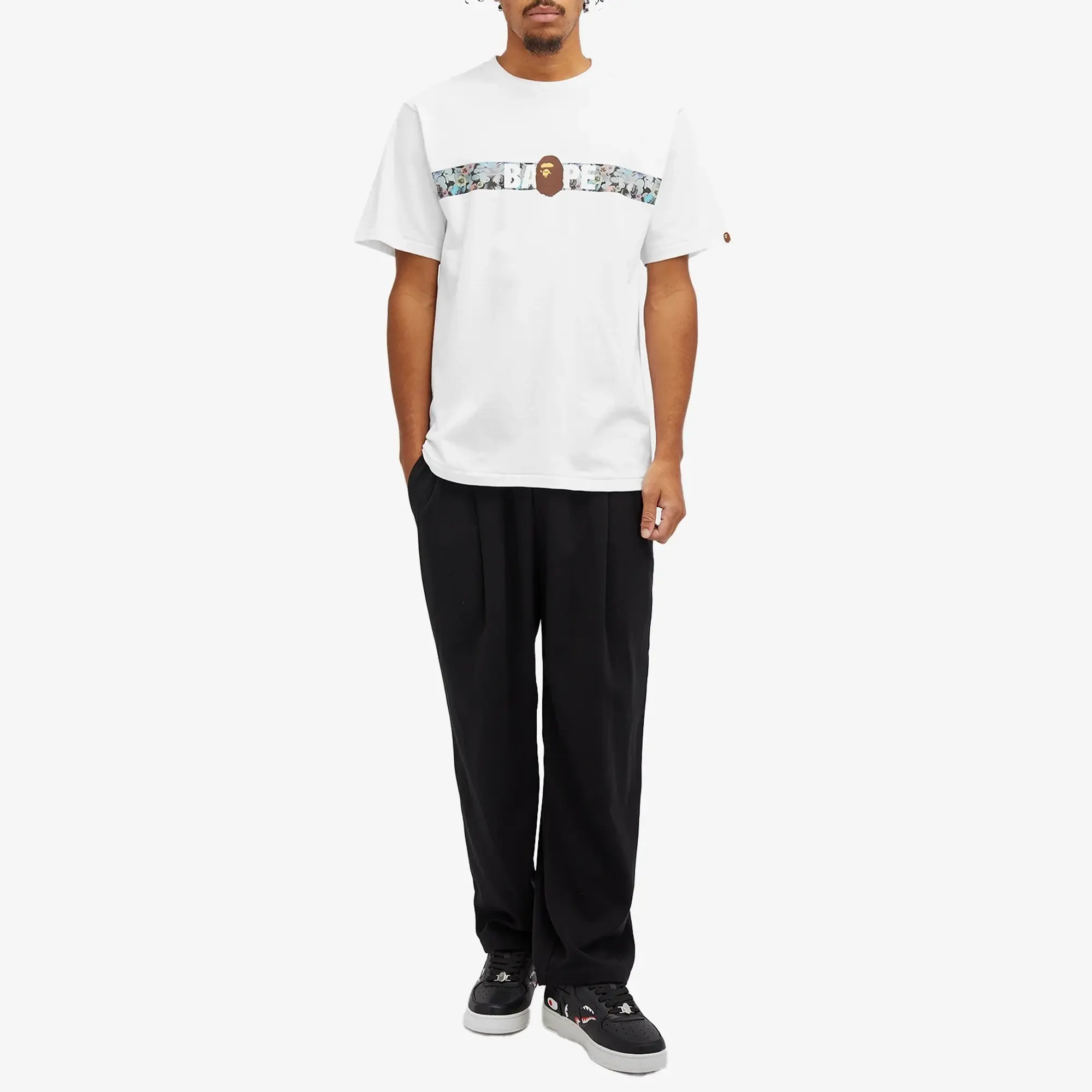 A Bathing Ape Men's Floral Camo Tape T-Shirt White