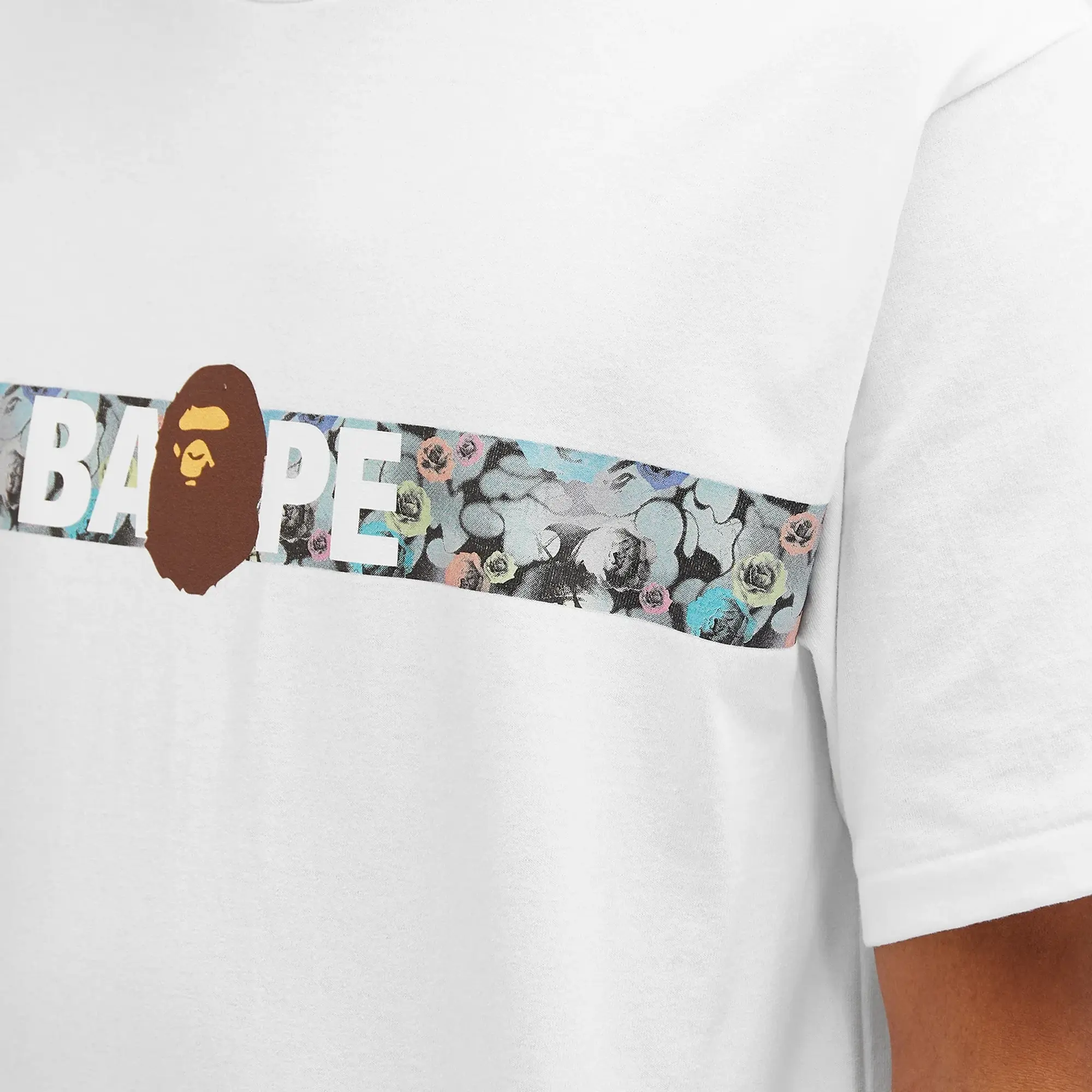 A Bathing Ape Men's Floral Camo Tape T-Shirt White
