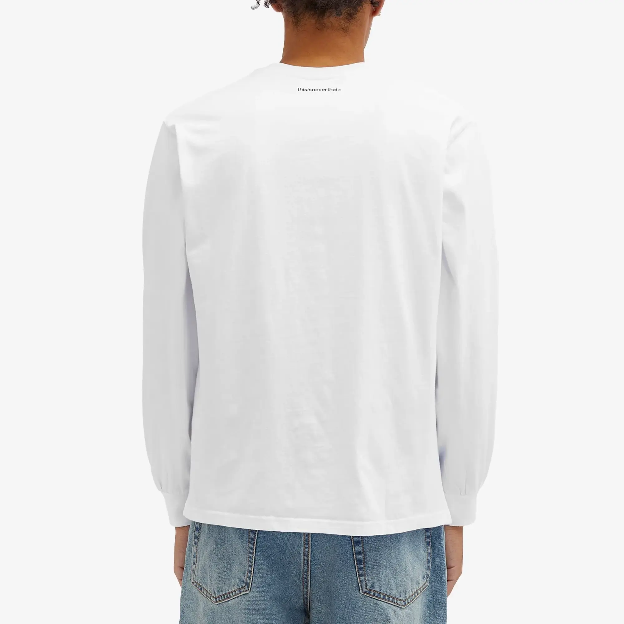 Crocs thisisneverthat Men's T-Logo Long Sleeve T-Shirt White