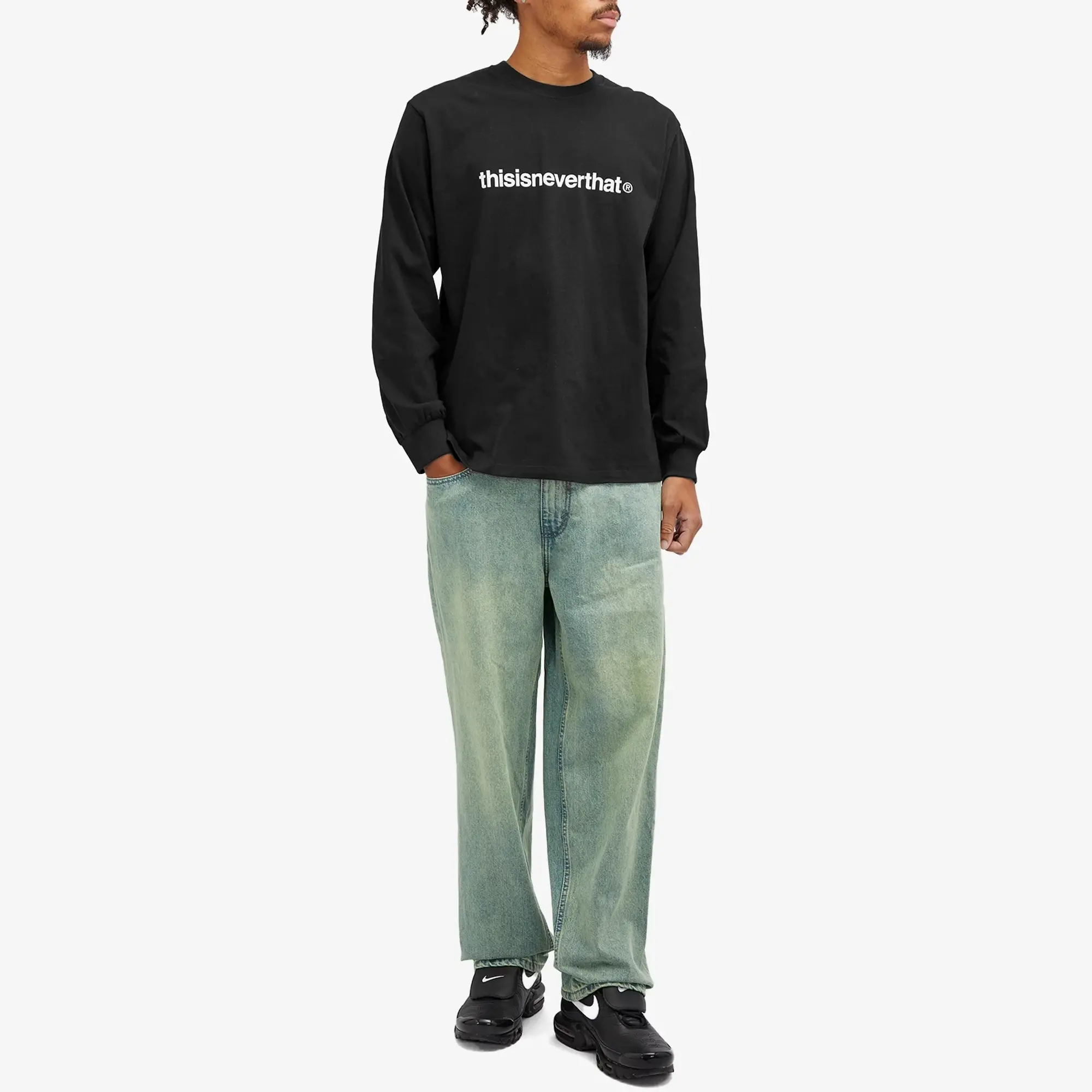 Crocs thisisneverthat Men's T-Logo Long Sleeve T-Shirt Black