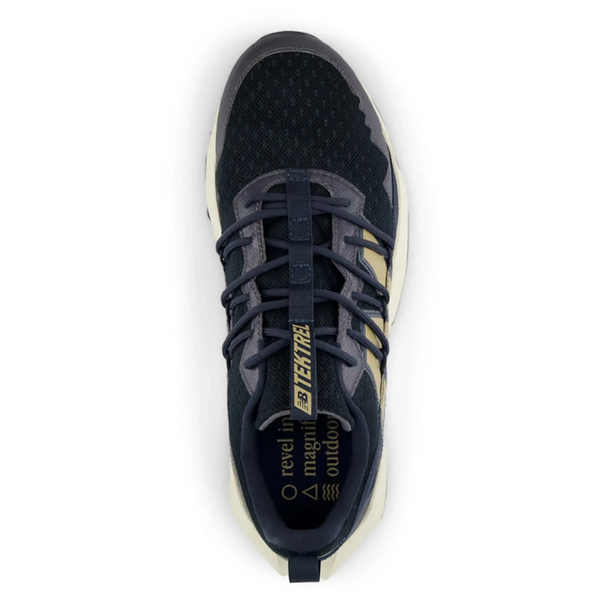 New Balance tektrel trainers in black & gold