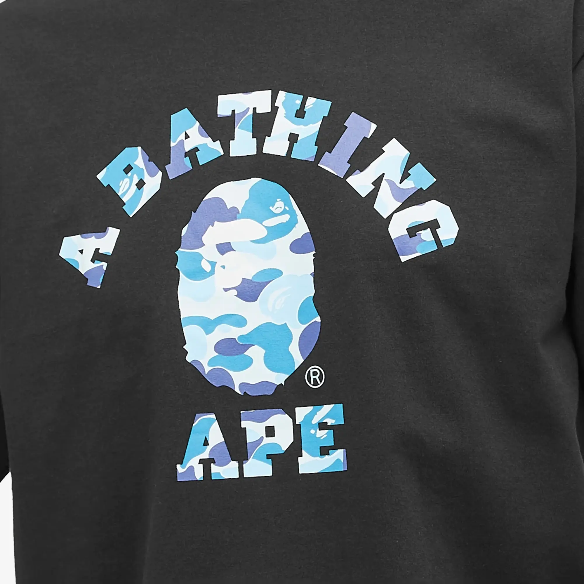 A Bathing Ape Men's ABC Camo College T-Shirt Black/Blue