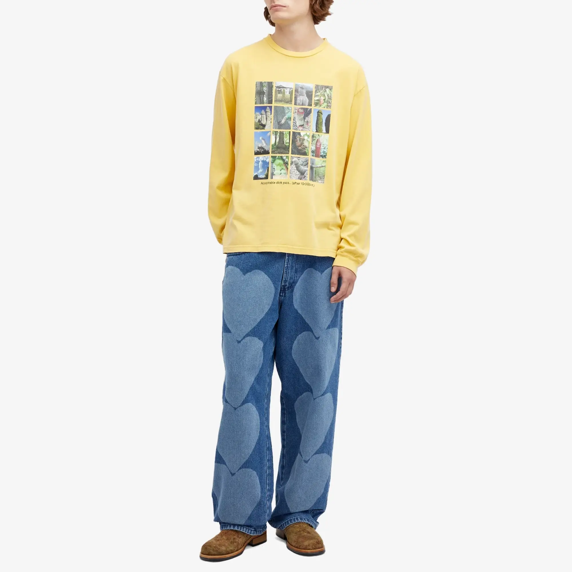 Crocs Carne Bollente Men's Acceptable Dick Picks Long Sleeve T-Shirt Yellow