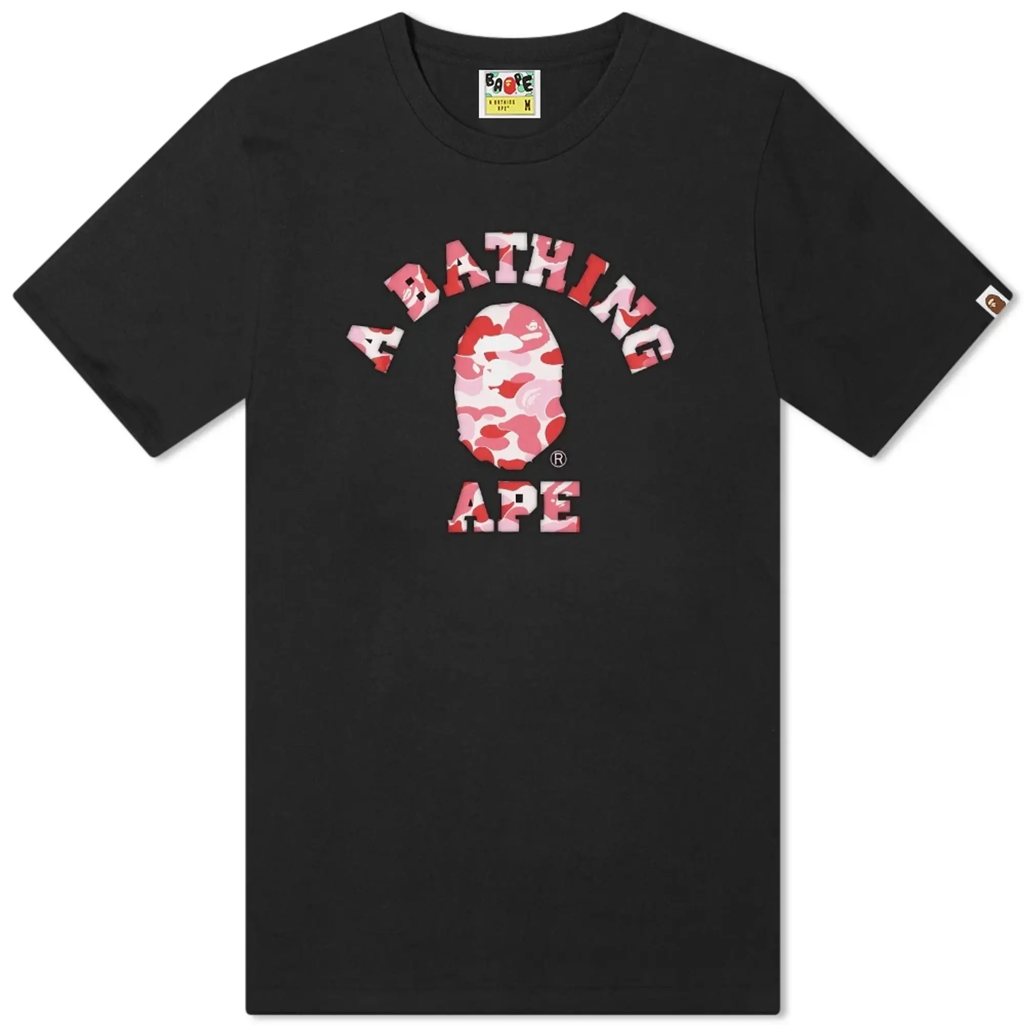 A Bathing Ape Men's ABC Camo College T-Shirt Black/Pink