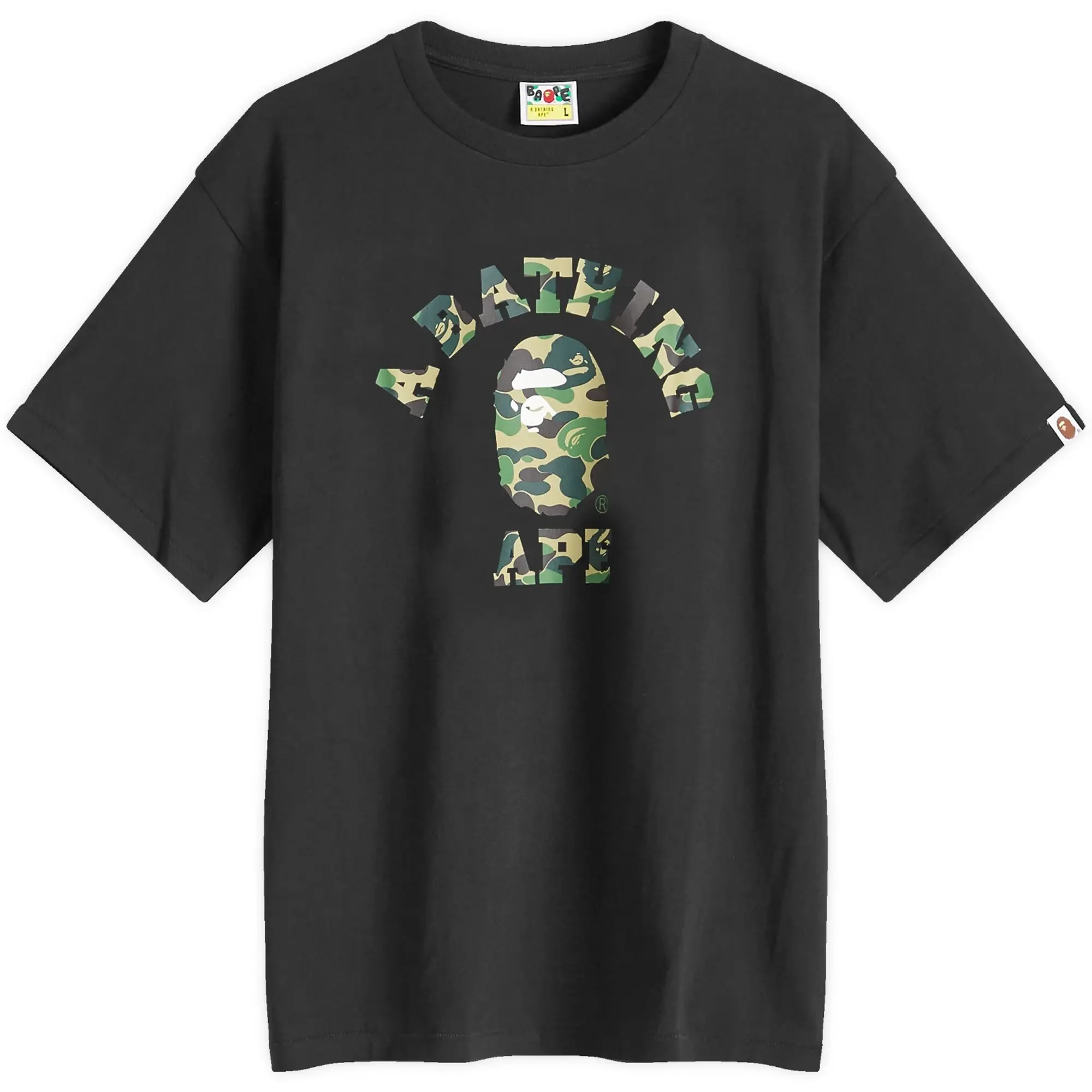 A Bathing Ape Men's ABC Camo College T-Shirt Black/Green
