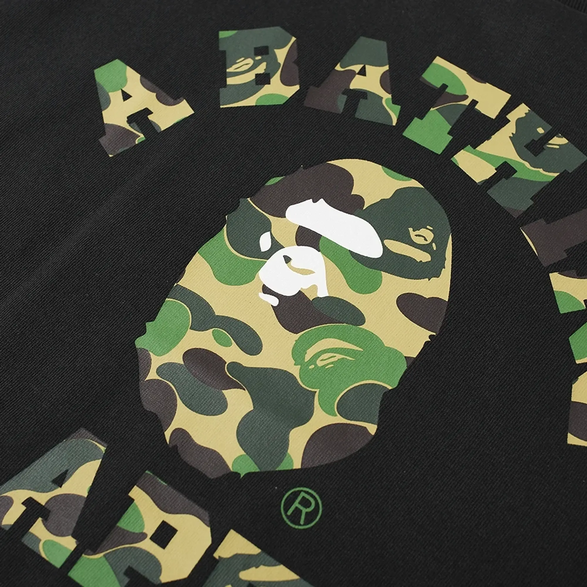 A Bathing Ape Men's ABC Camo College T-Shirt Black/Green