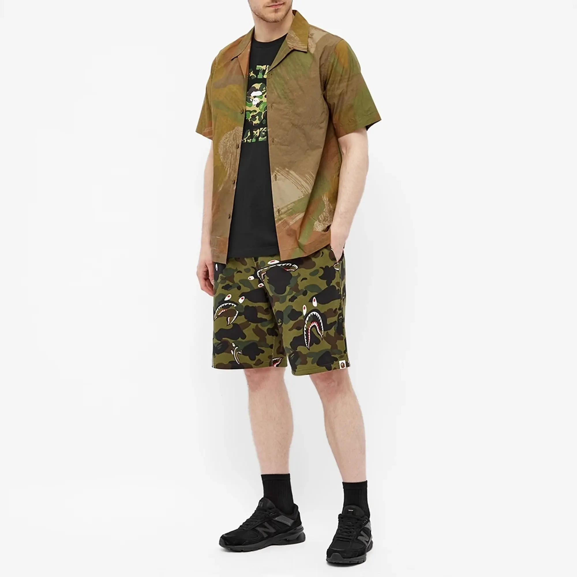 A Bathing Ape Men's ABC Camo College T-Shirt Black/Green
