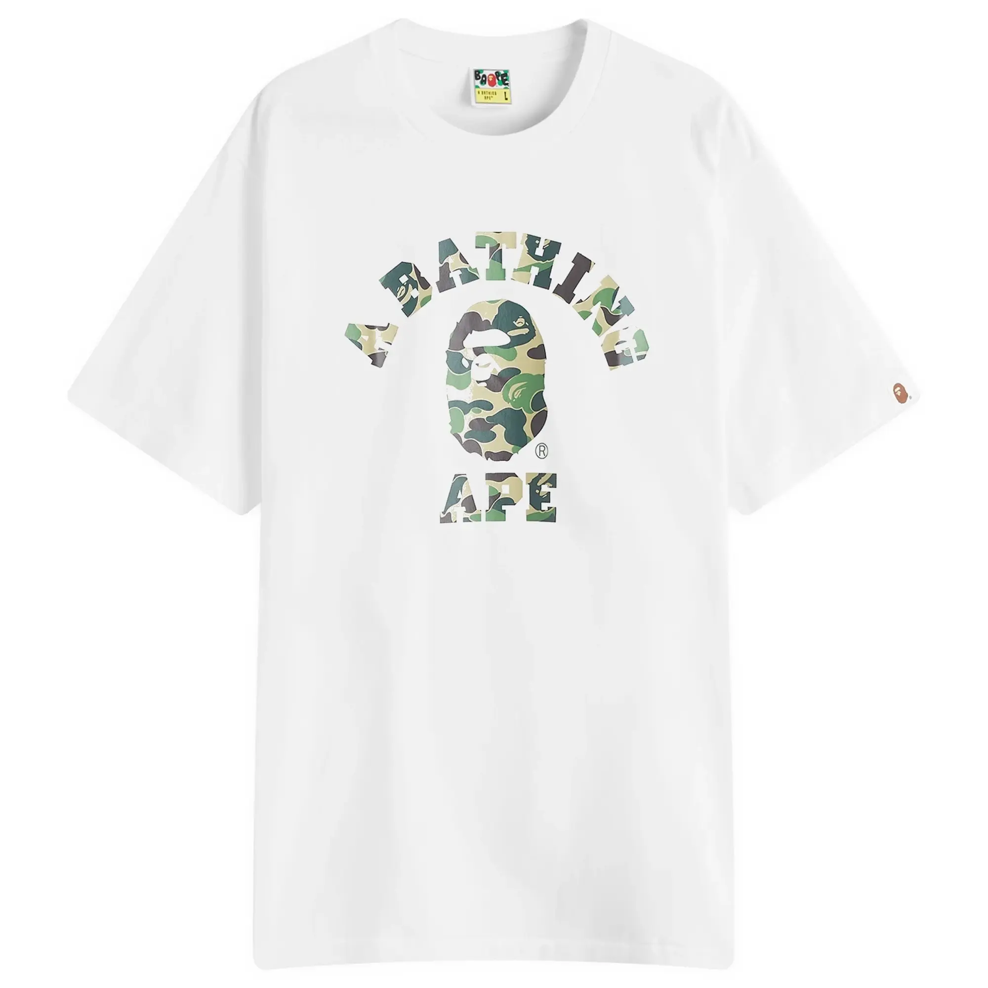 A Bathing Ape Abc Camo College Tee Men Shortsleeves White