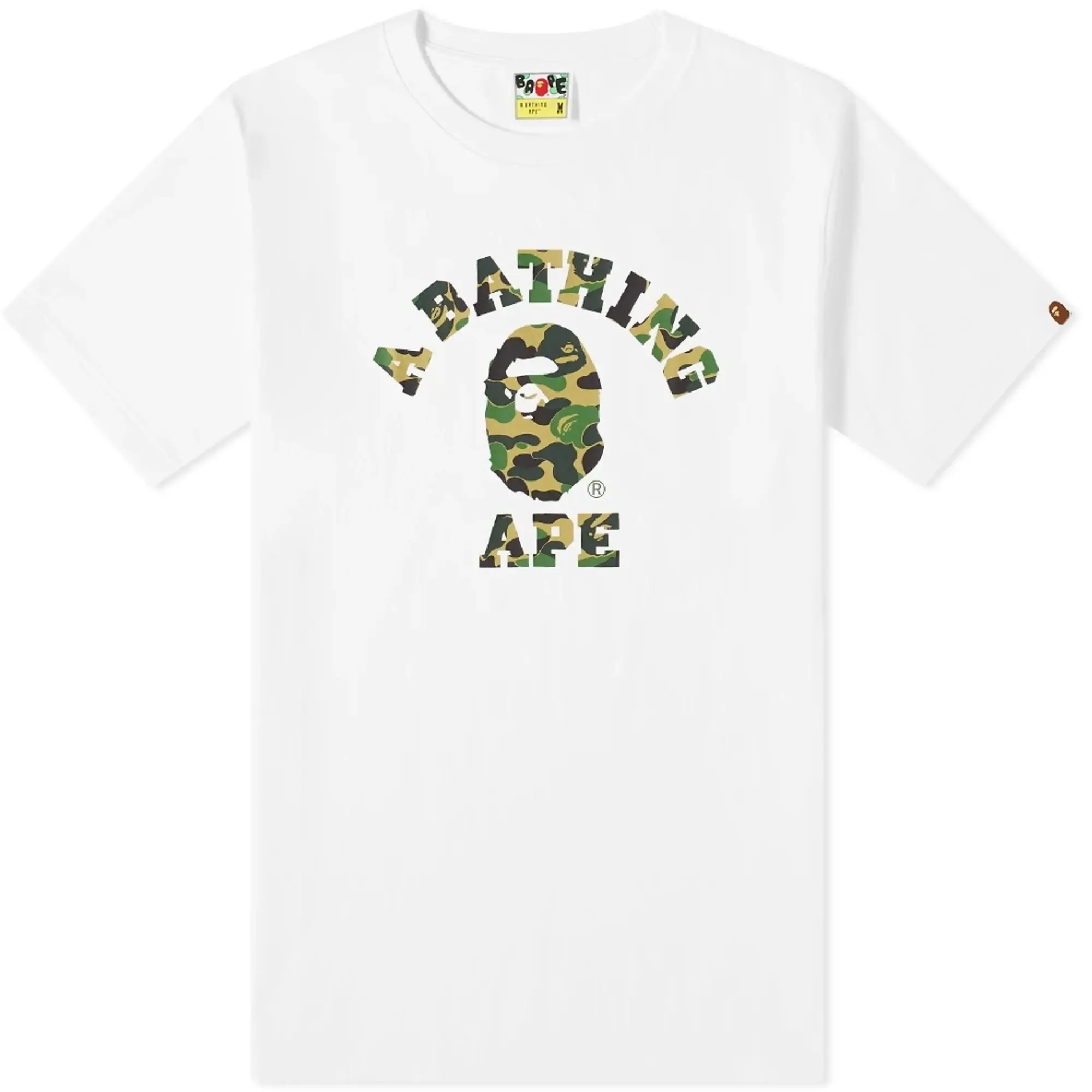 A Bathing Ape Abc Camo College Tee Men Shortsleeves White