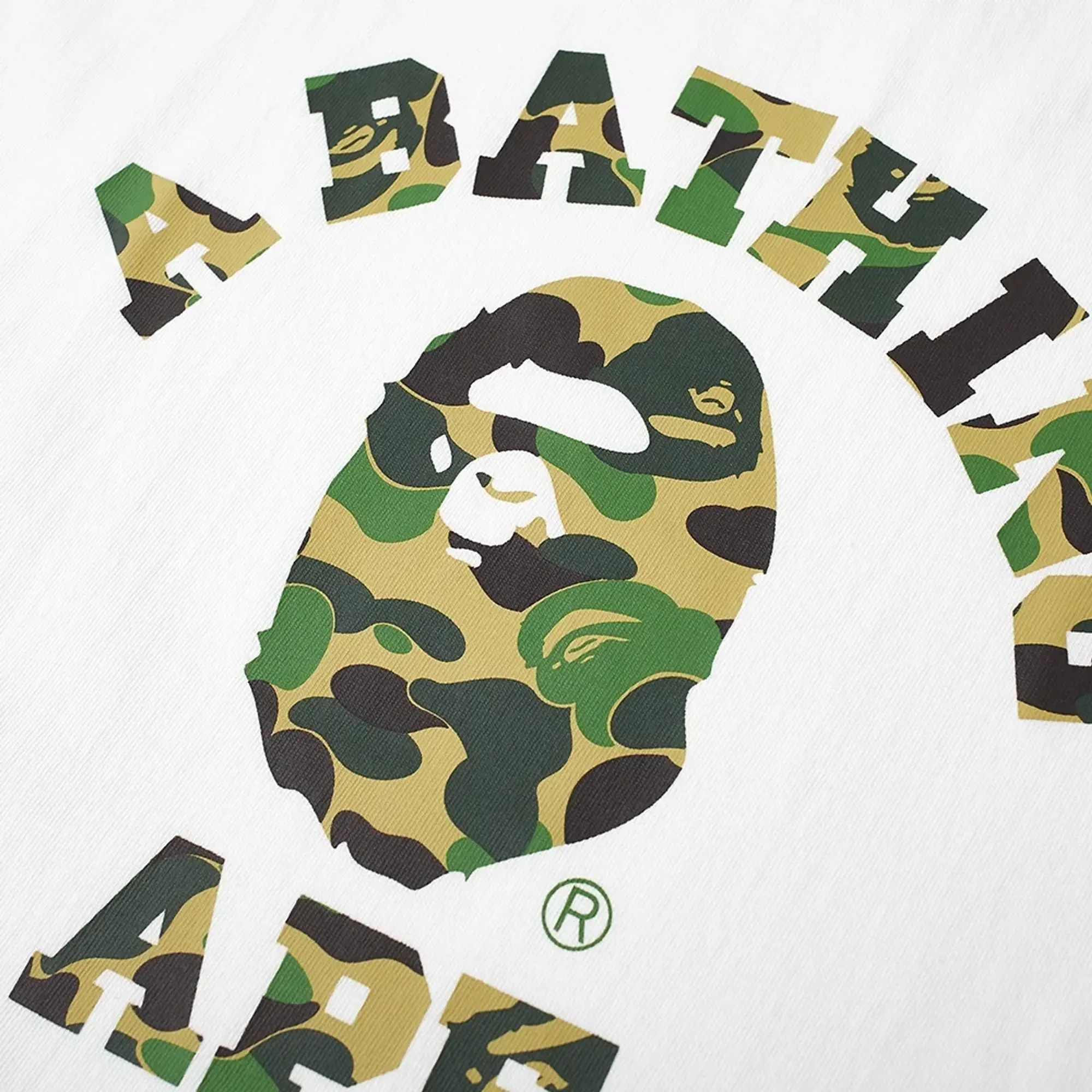 A Bathing Ape Abc Camo College Tee Men Shortsleeves White