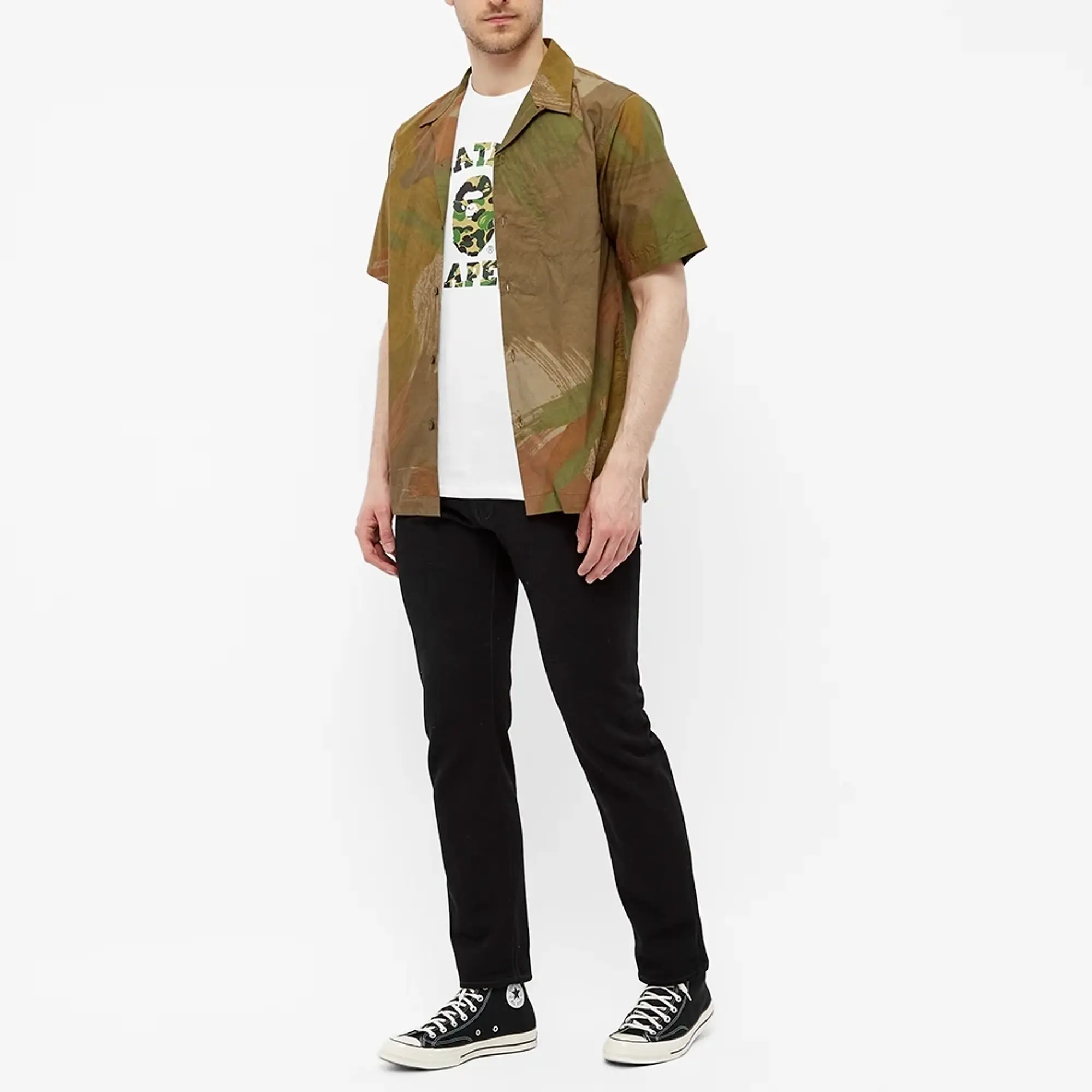 A Bathing Ape Abc Camo College Tee Men Shortsleeves White