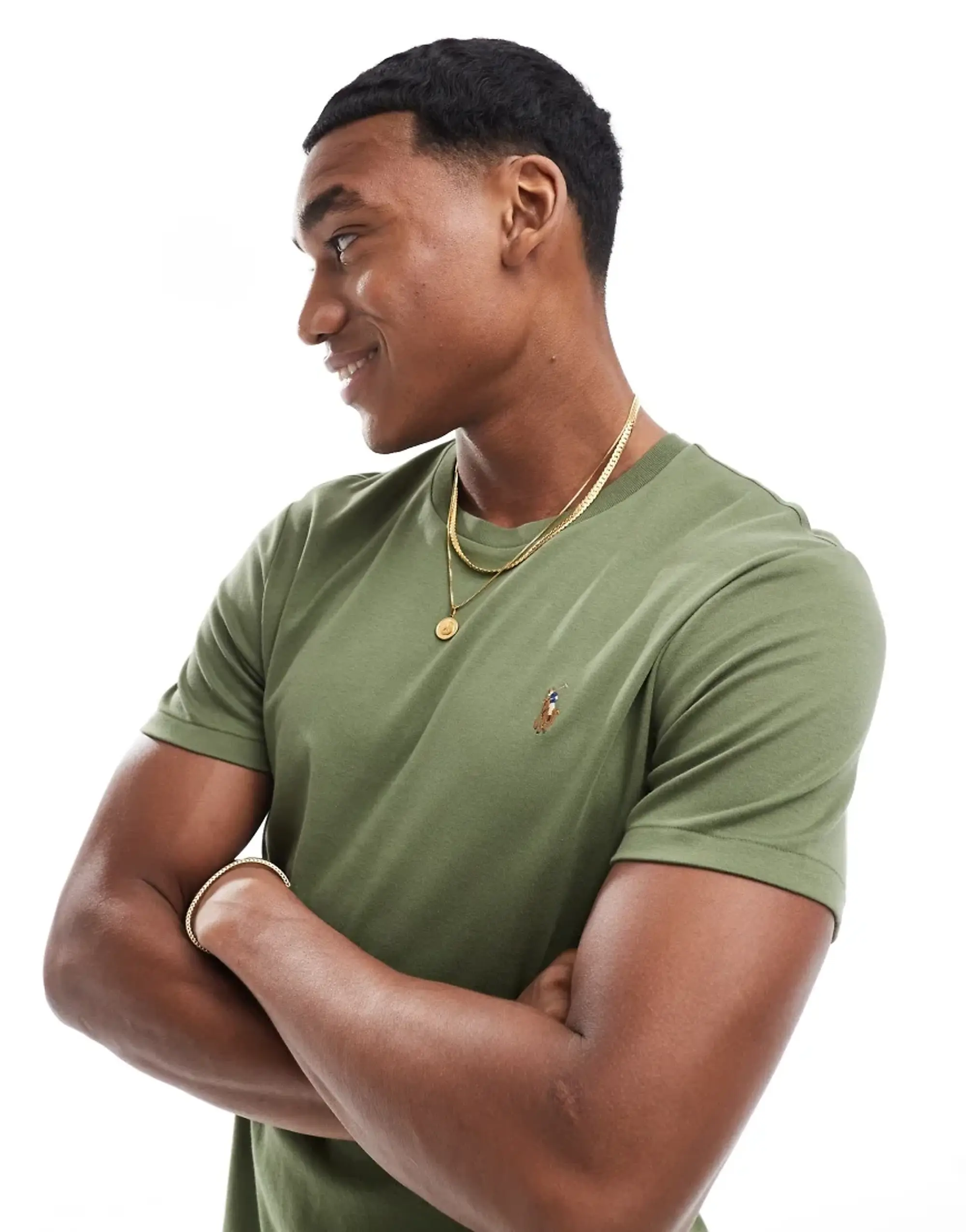 Polo Ralph Lauren Icon Logo Pima Cotton T-Shirt In Dark Grey