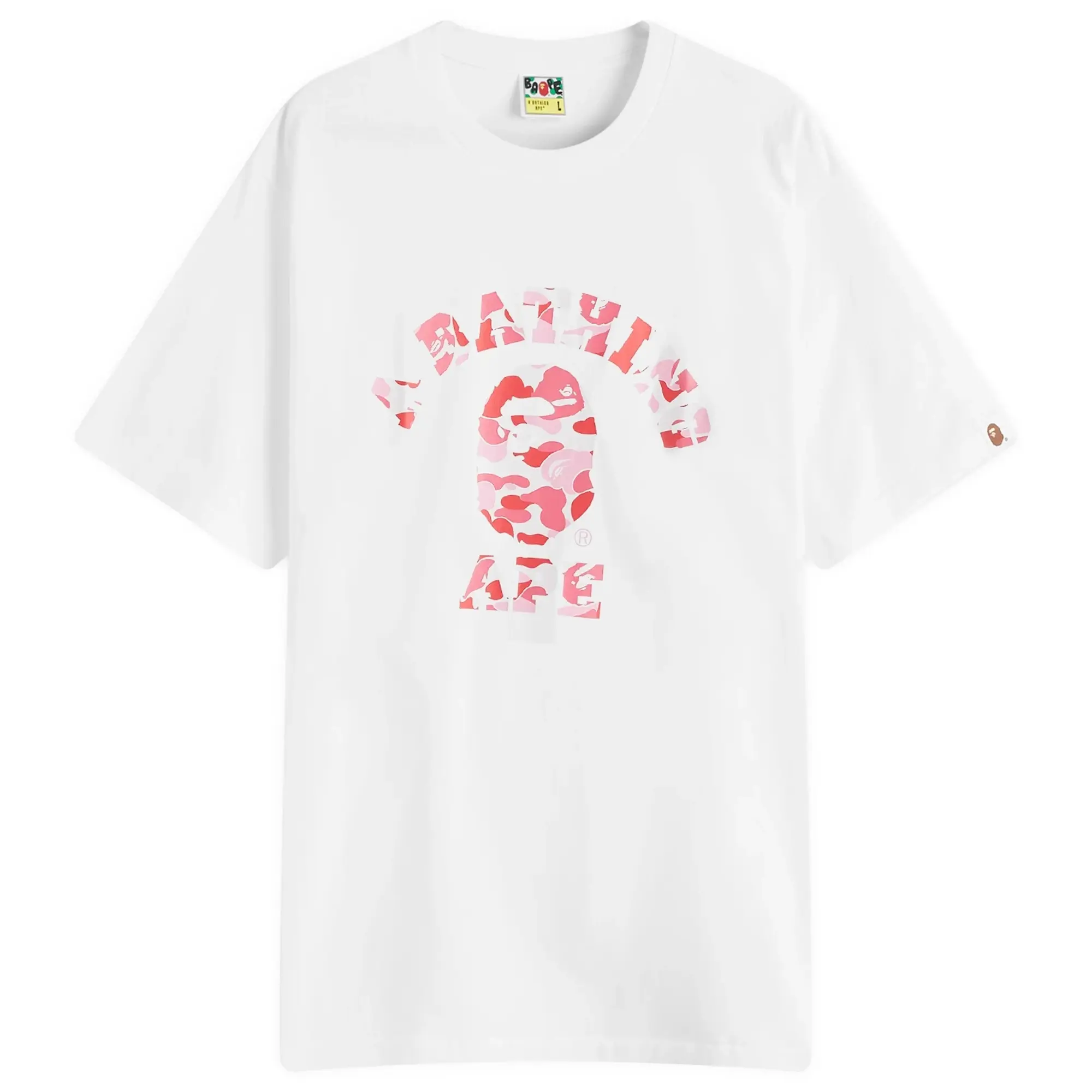 A Bathing Ape Abc Camo College Tee Men Shortsleeves White