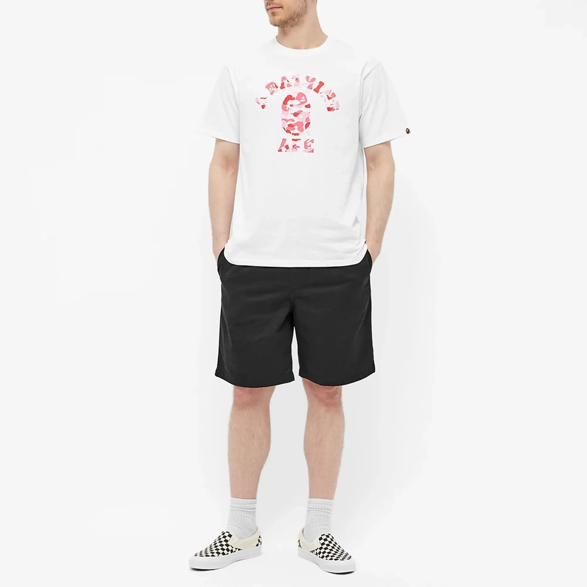 A Bathing Ape Abc Camo College Tee Men Shortsleeves White