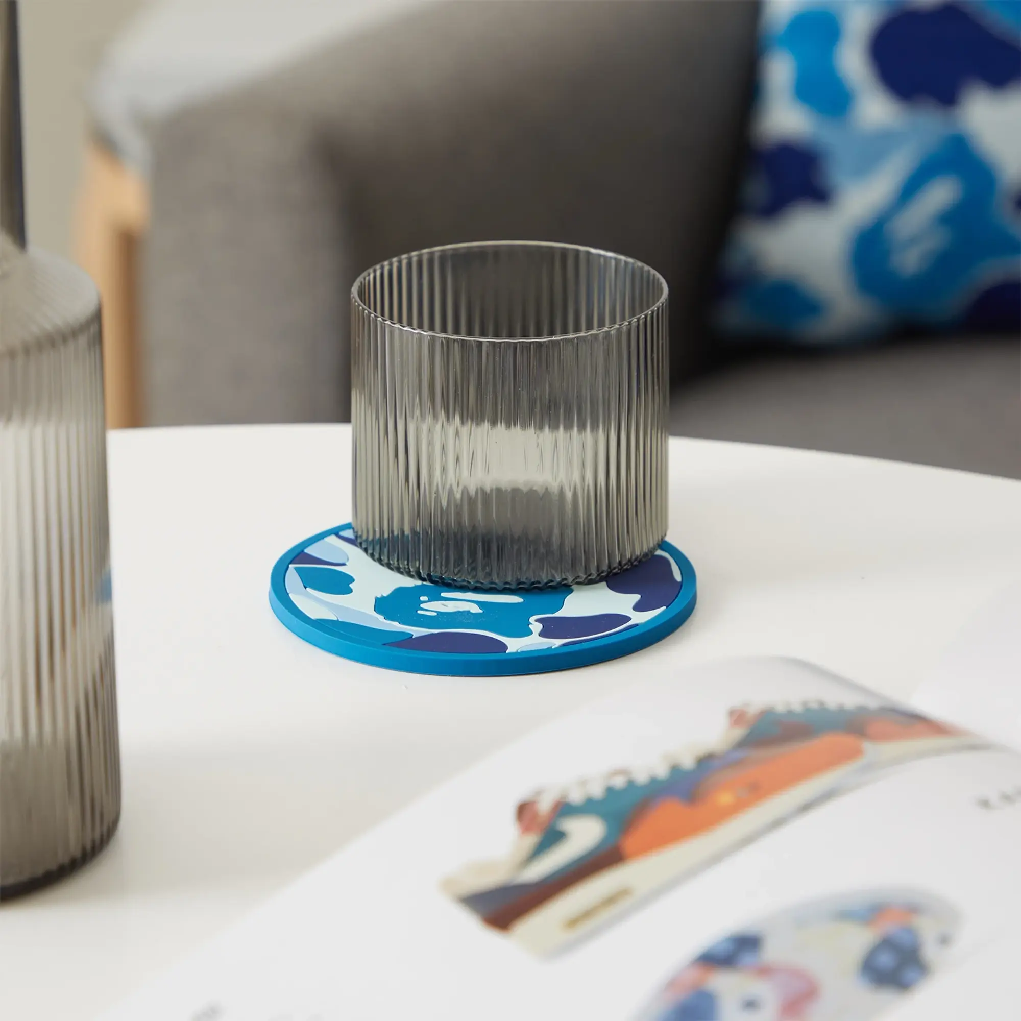 A Bathing Ape Men's ABC Camo Rubber Coaster Blue