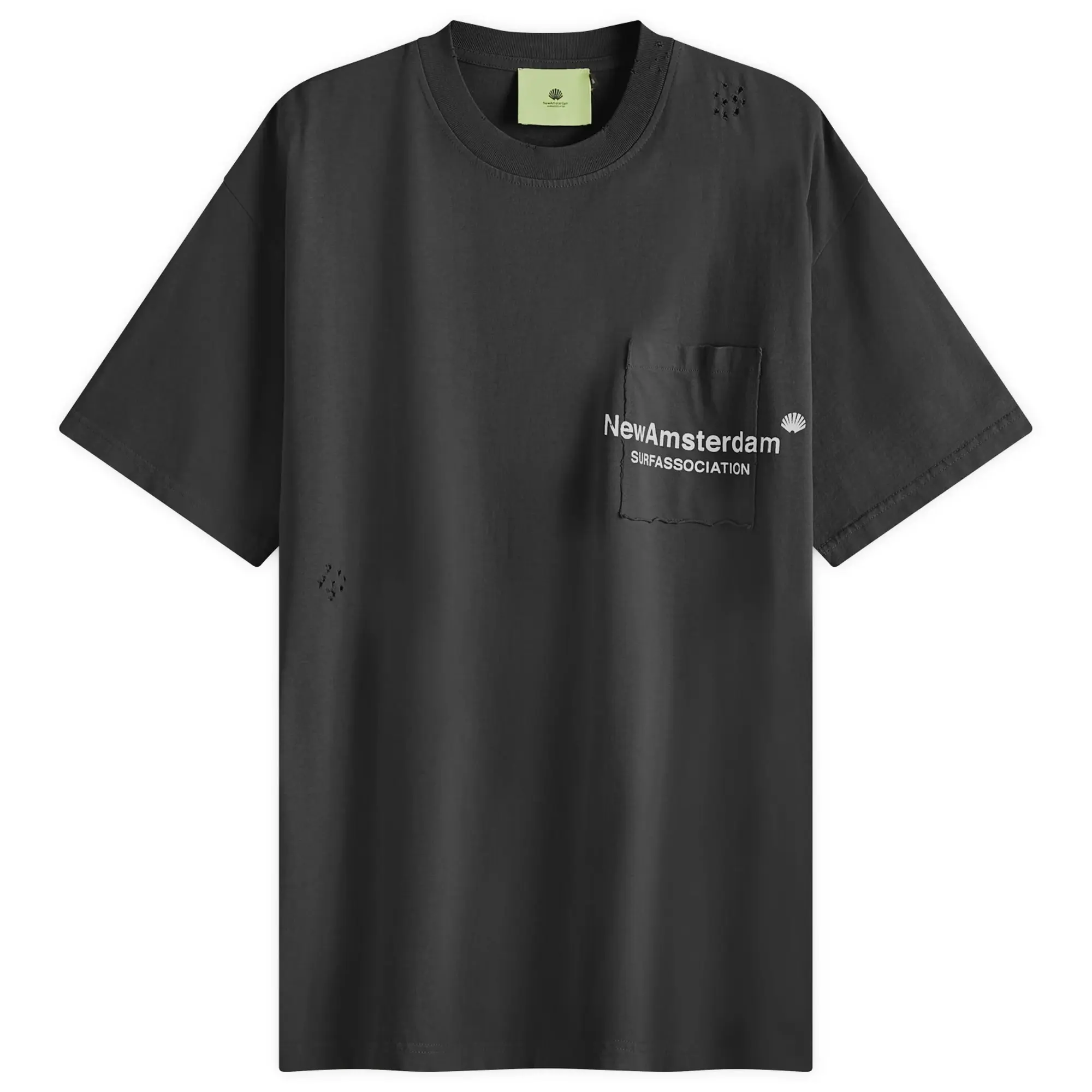 New Amsterdam Surf Association New Amsterdam Throw Pocket T-Shirt Washed Black