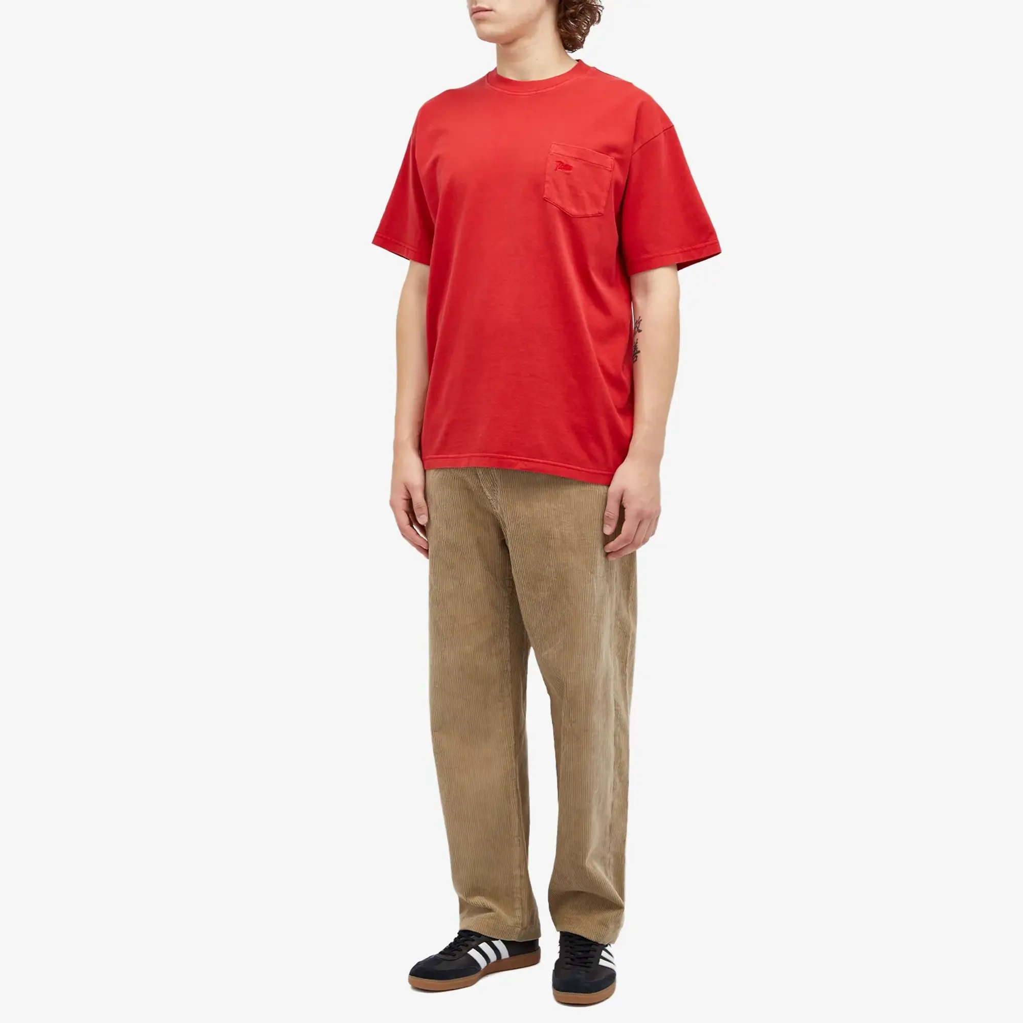 Patta Basic Washed Pocket T-Shirt Men Shortsleeves Red