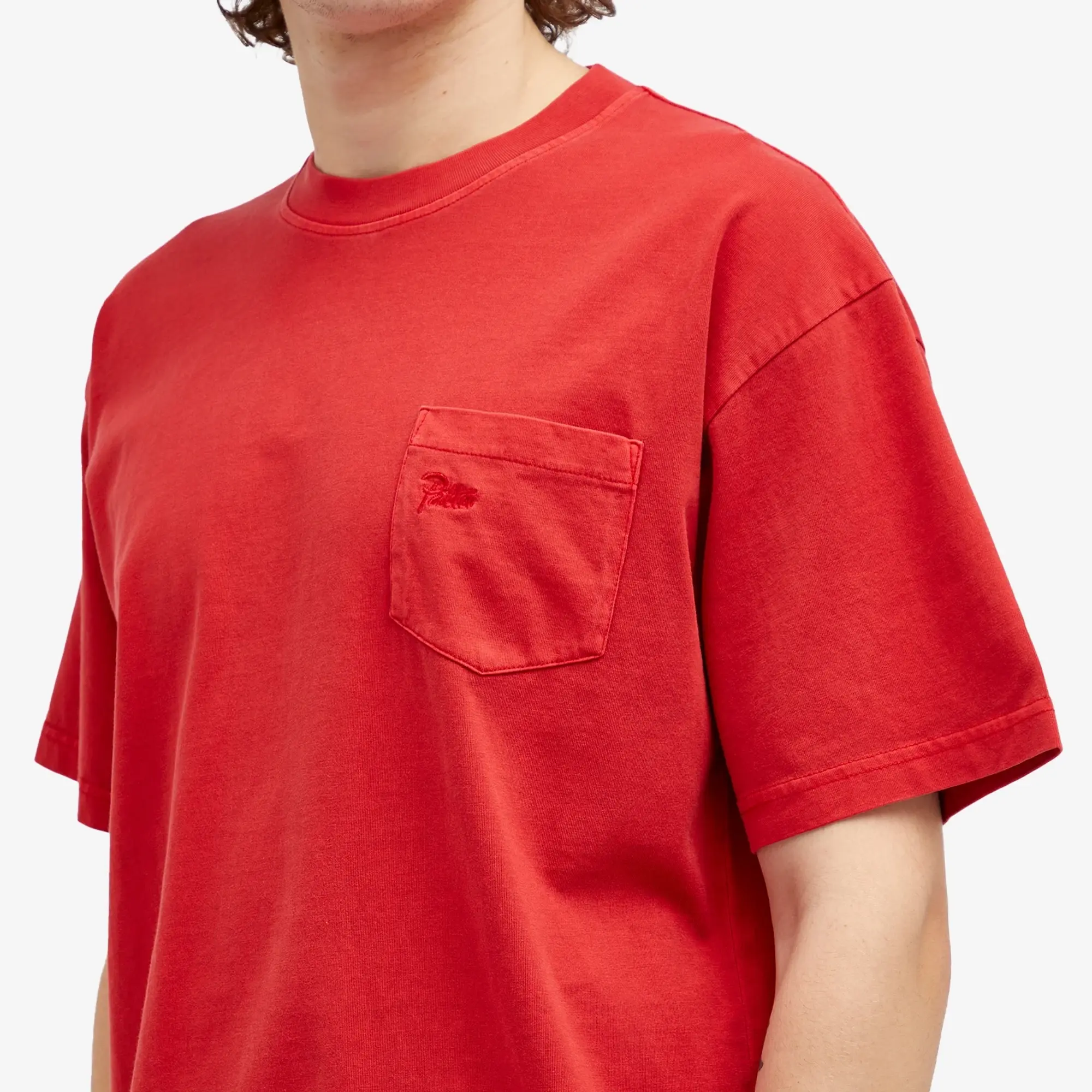 Patta Basic Washed Pocket T-Shirt Men Shortsleeves Red