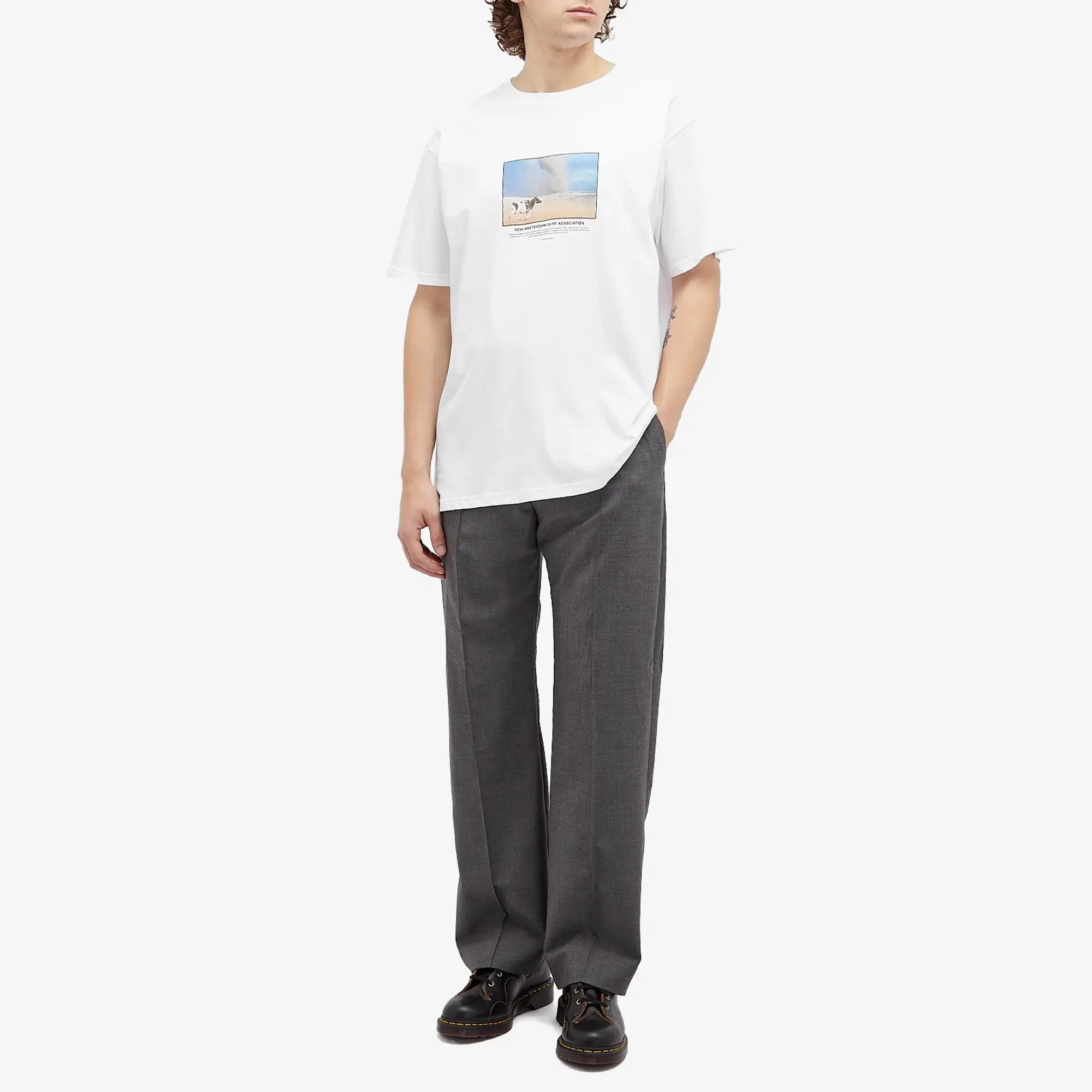 New Amsterdam Surf Association New Amsterdam Cow Tee White Tee Men Shortsleeves White