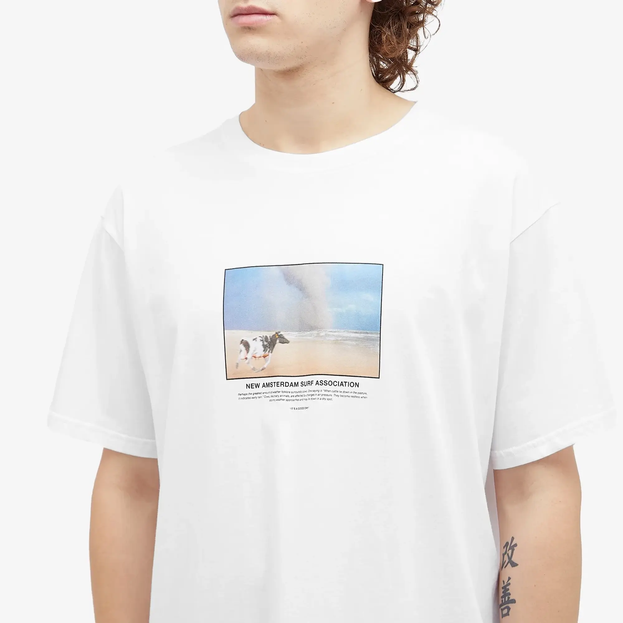 New Amsterdam Surf Association New Amsterdam Cow Tee White Tee Men Shortsleeves White