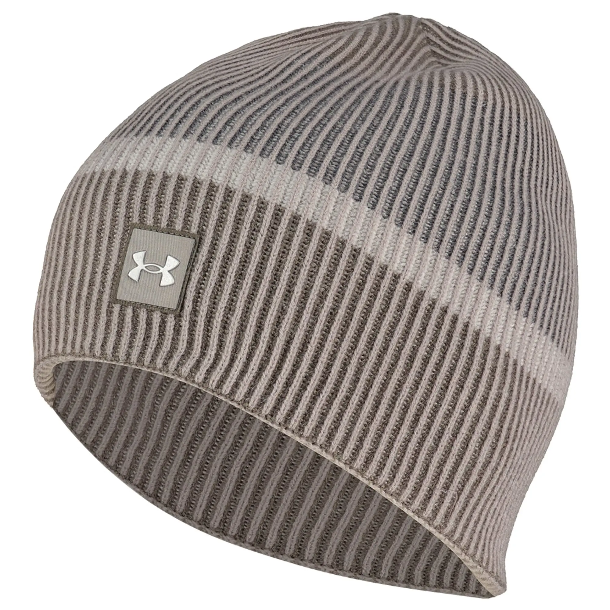 Unisex  Under Armour  Launch Reflective Beanie Tetra Gray / Fresh Clay / Reflective OSFM