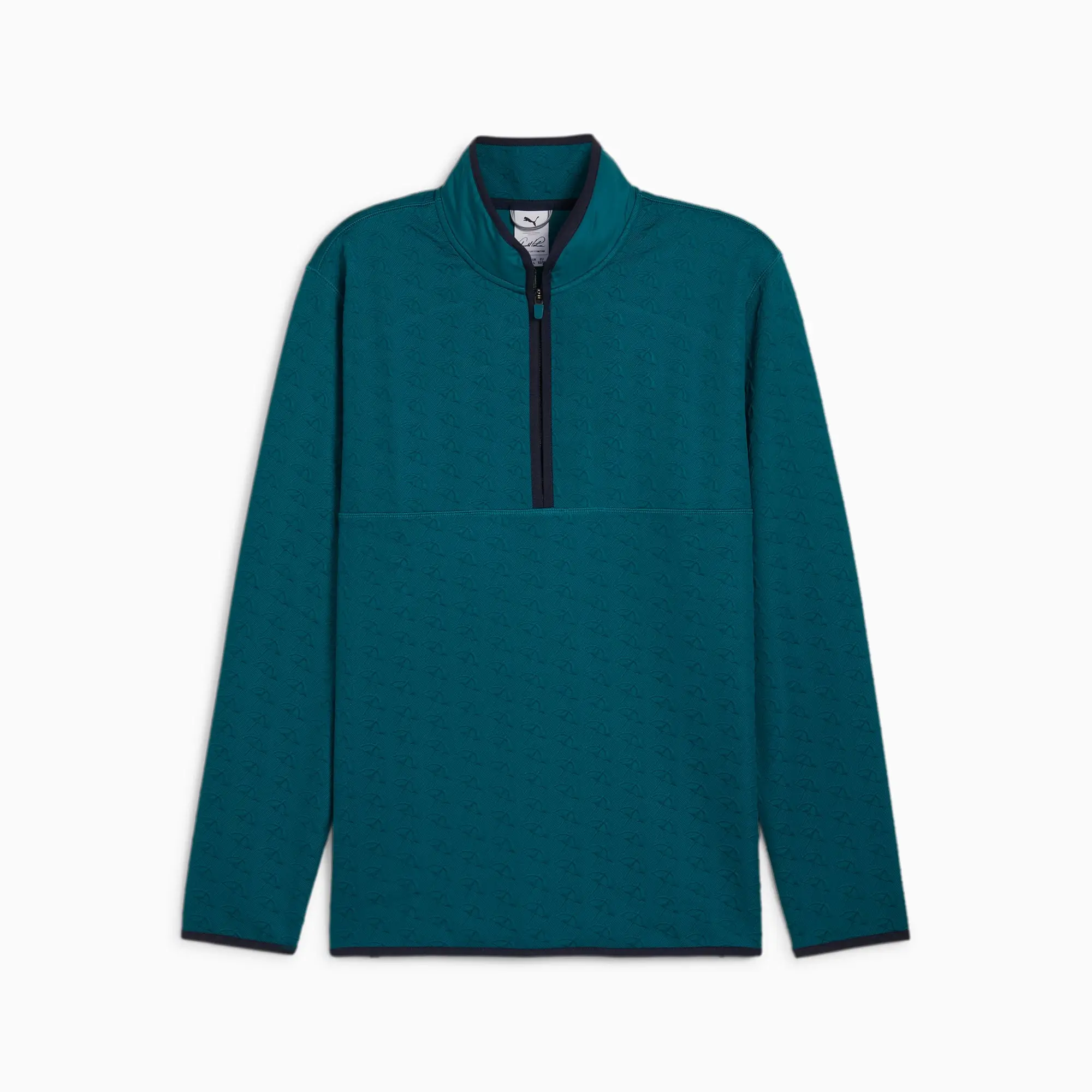 PUMA x Arnold Palmer Jacquard Quarter-Zip Top Shirt Men, Cold Green