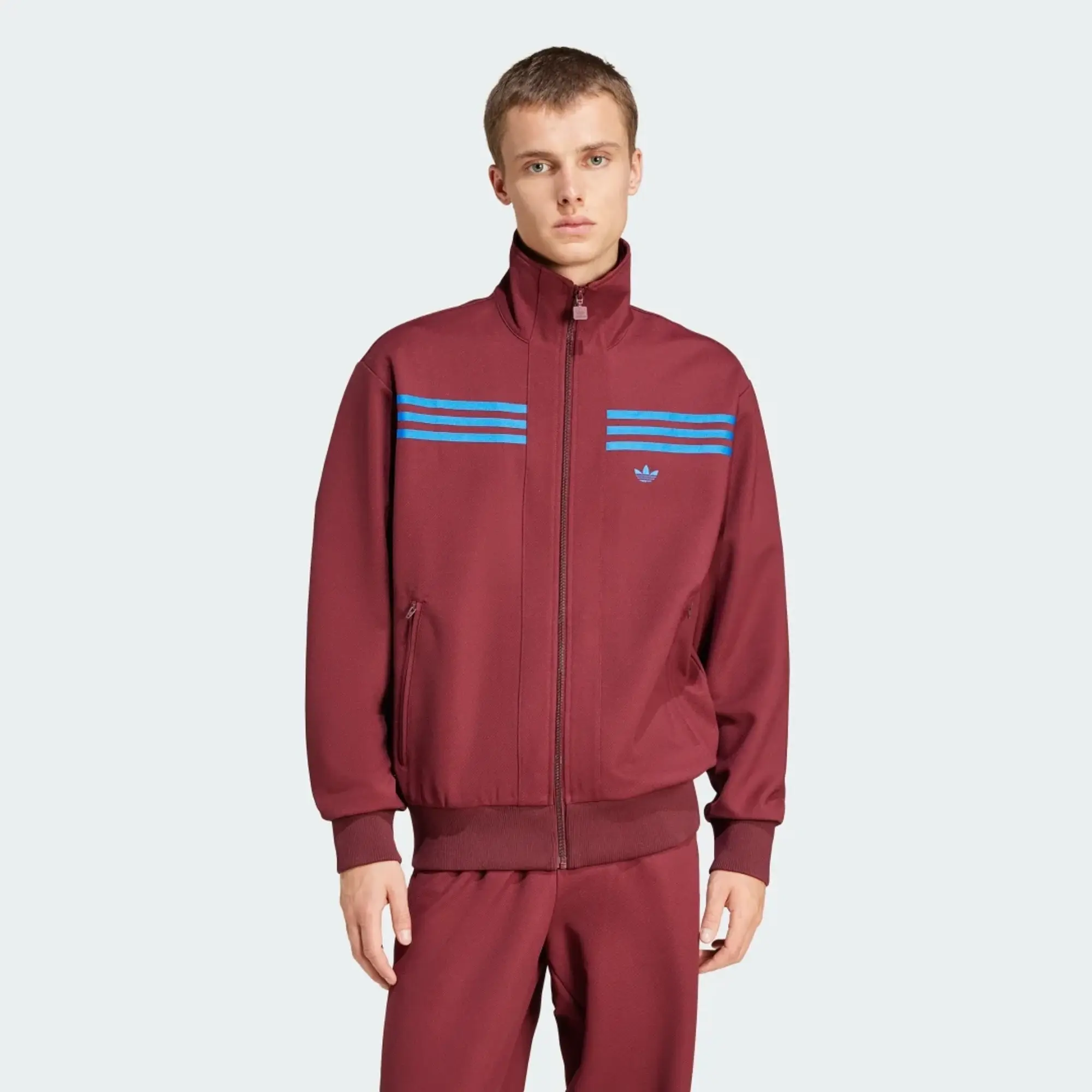 Adidas Originals 70S Track Top In Burgandy-Red