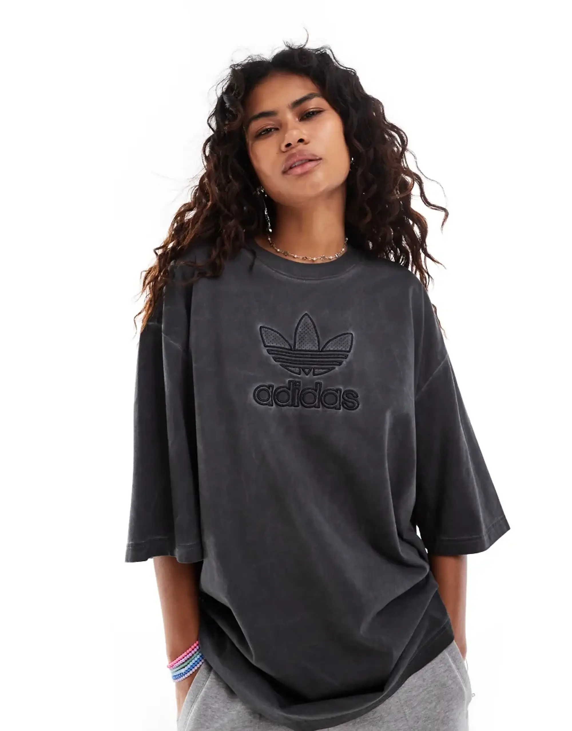 Adidas trefoil oversized t shirt online