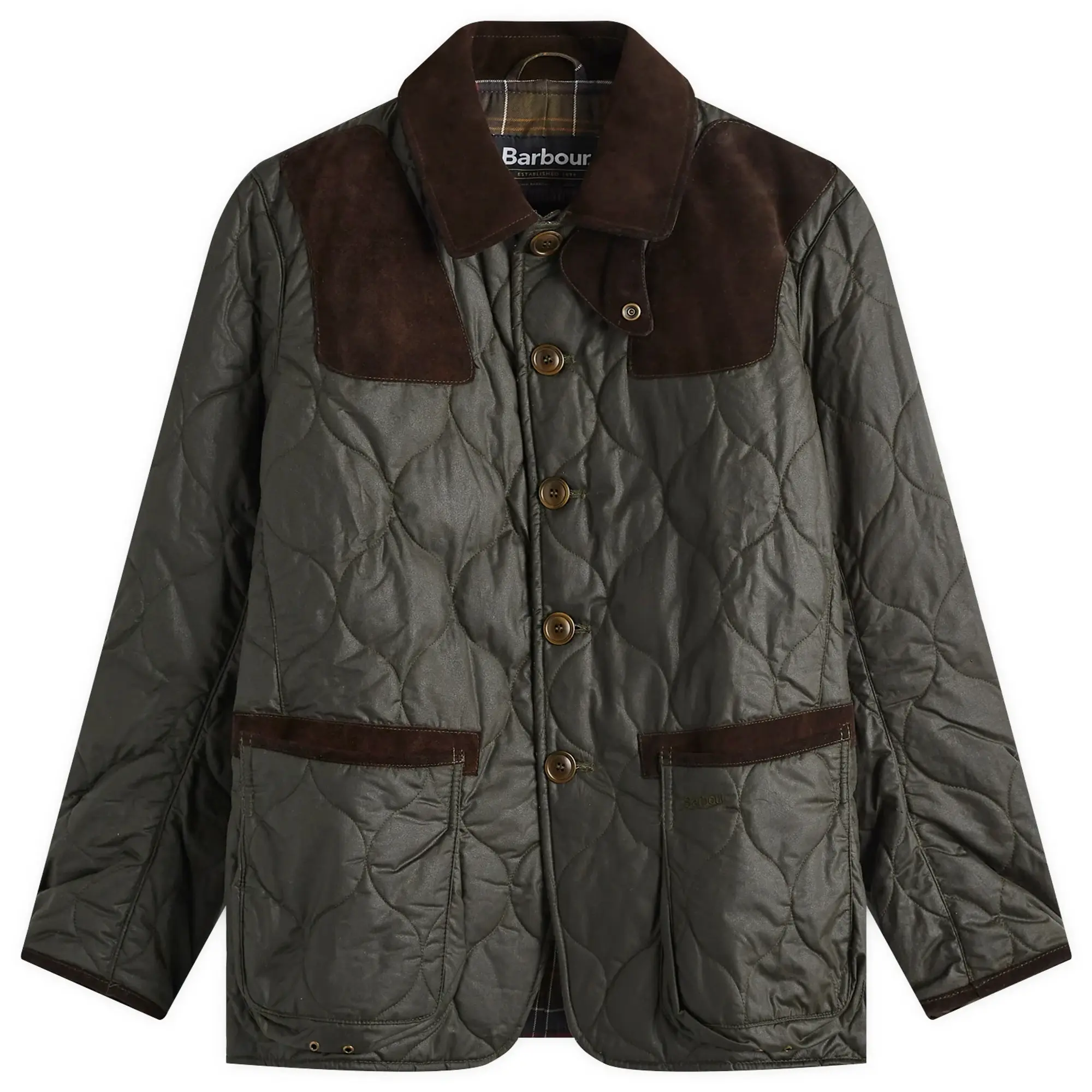 Barbour Men's TO KI TO Sporting Quilted Wax Jacket Olive