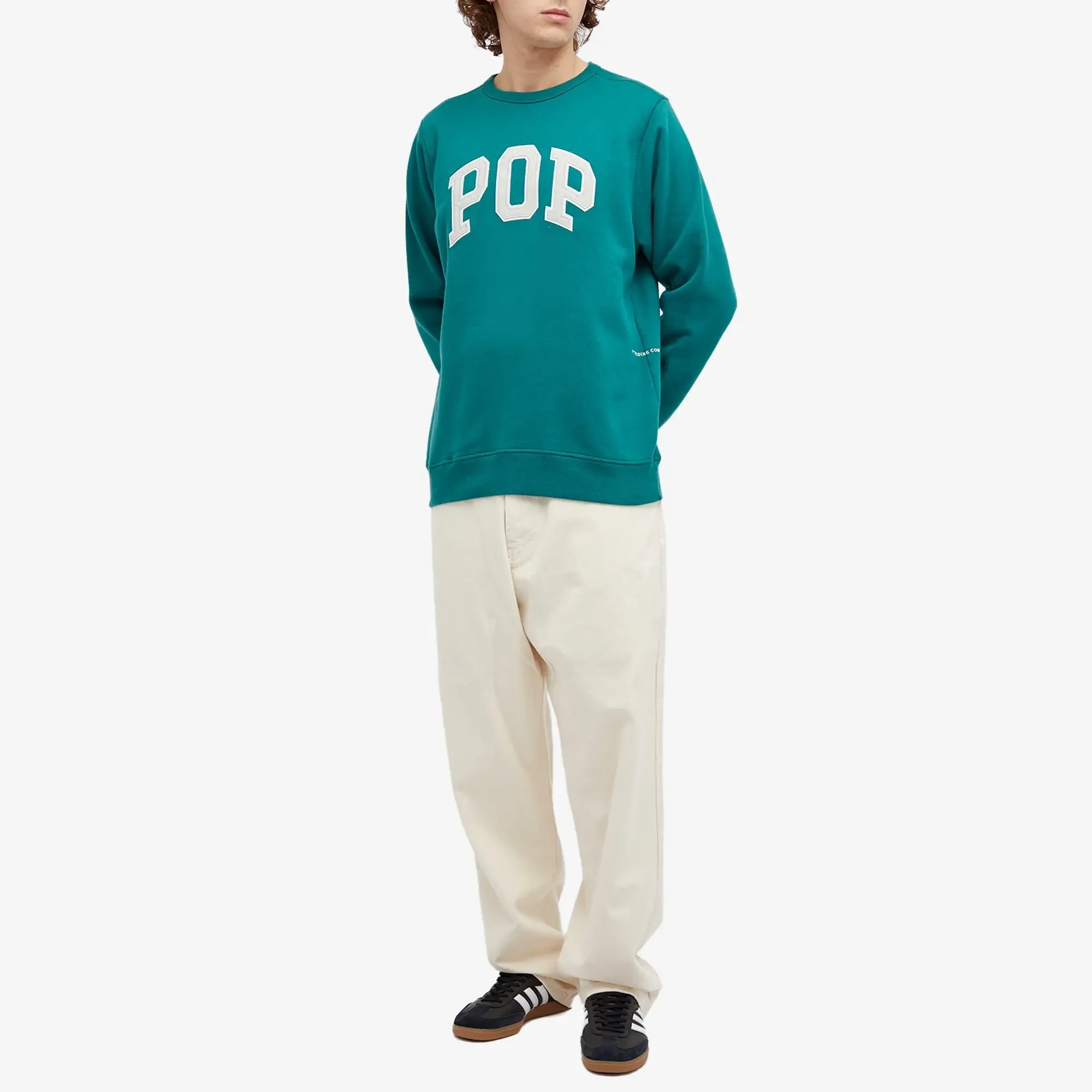 Pop Trading Company Men's Arch Logo Crew Sweat Bayberry