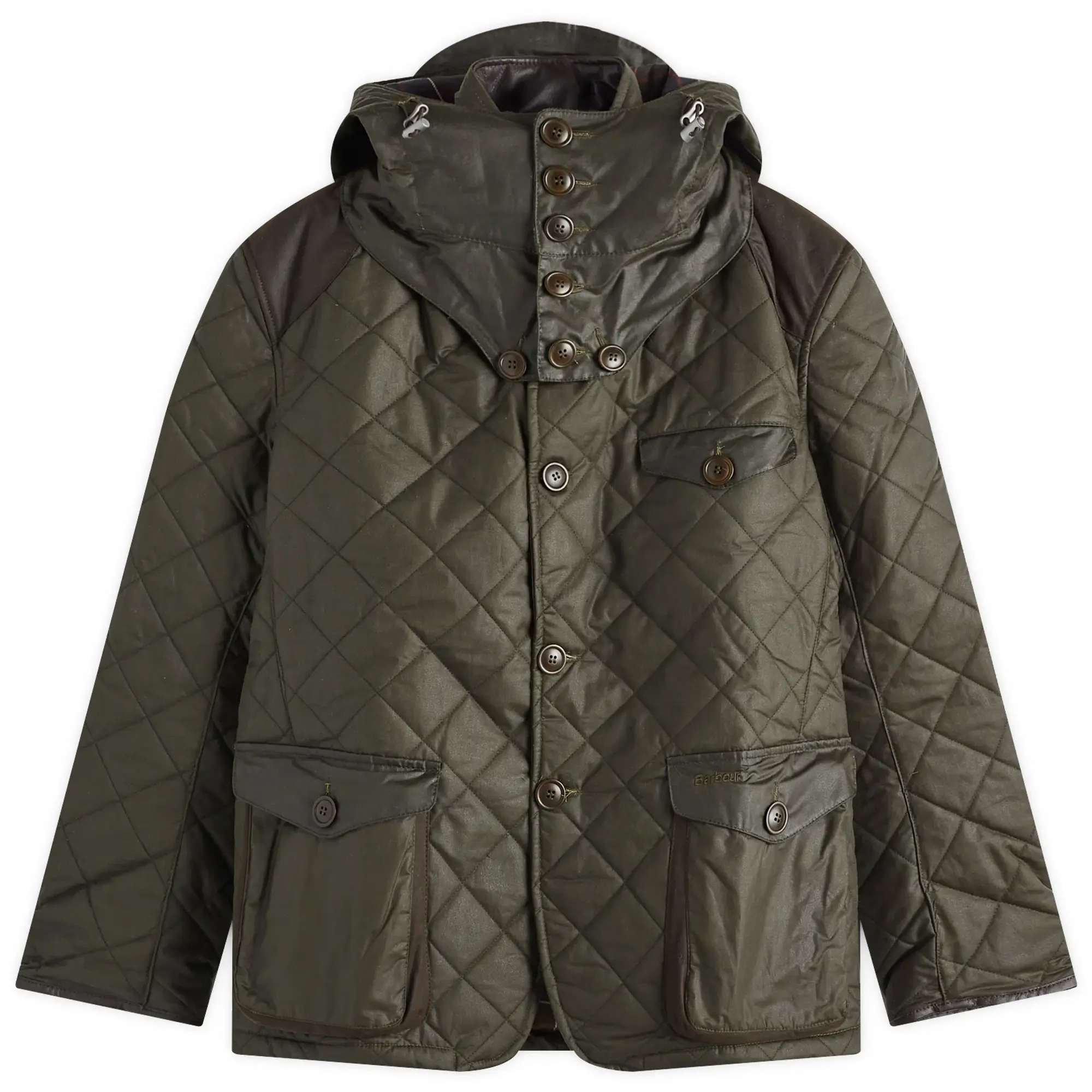 Barbour Men's TO KI TO Driving Quilted Wax Jacket Olive