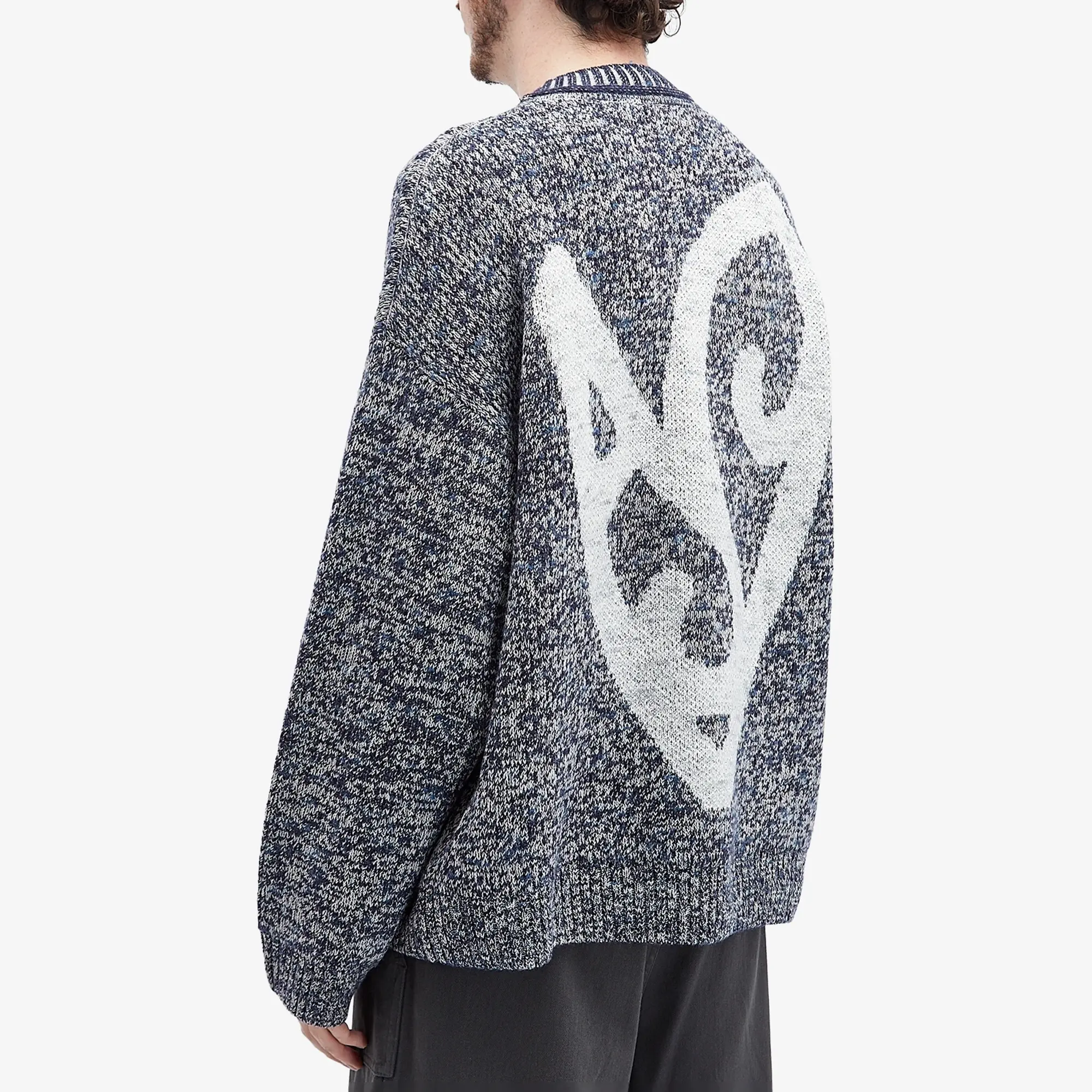 Acne Studios Men's Kwisted Heart Logo Jumper Blackbird Blue