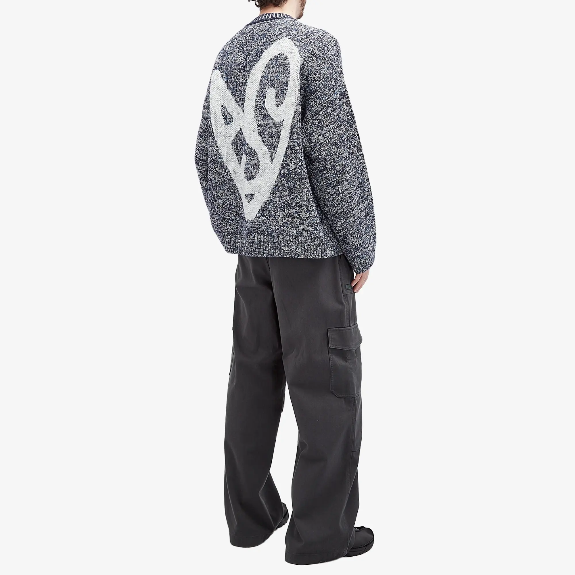 Acne Studios Men's Kwisted Heart Logo Jumper Blackbird Blue