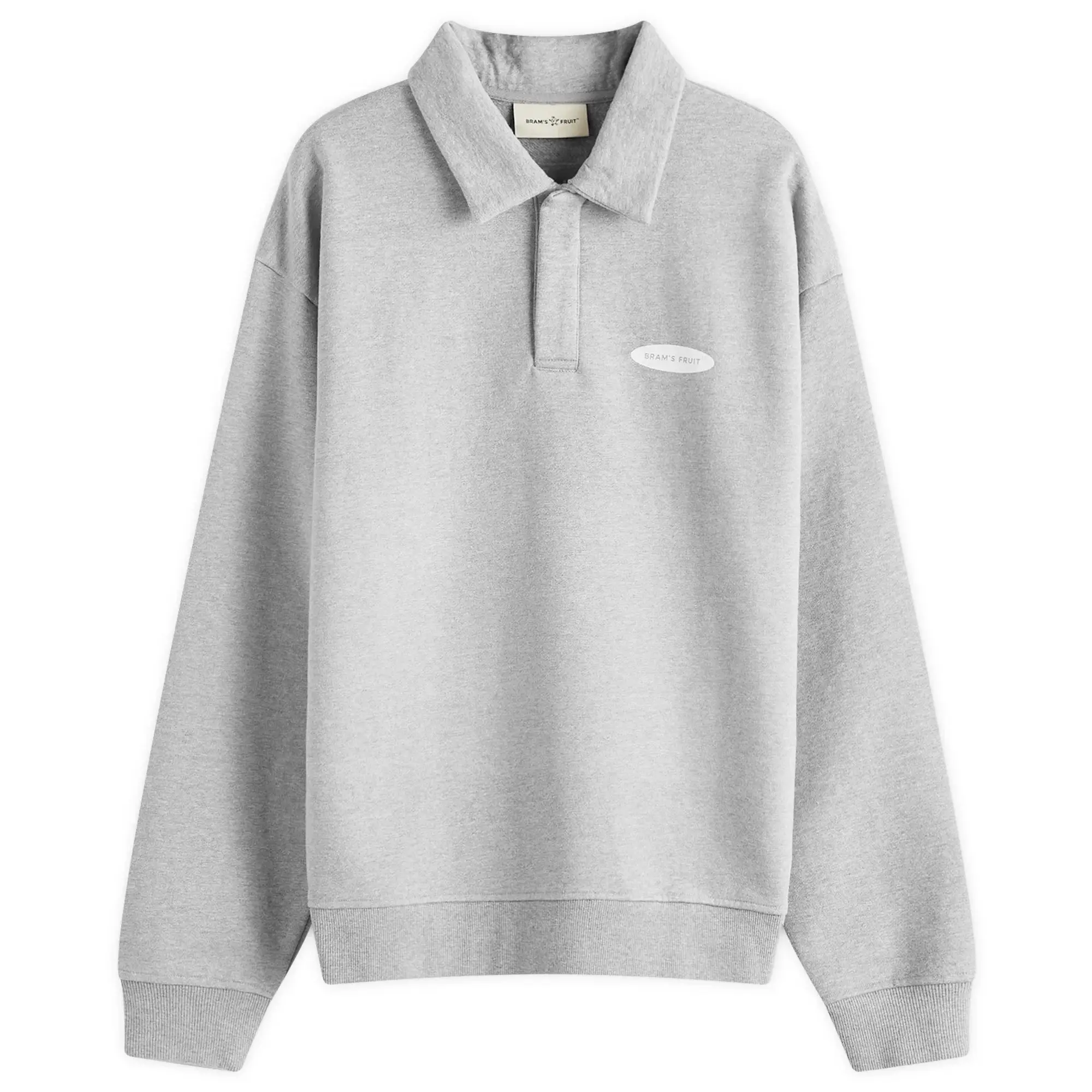 Bram's Fruit Men's Gardening Polo Half Zip Sweat Grey