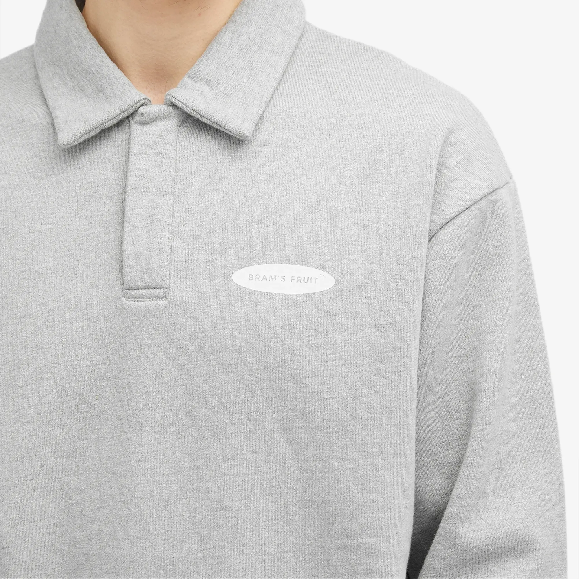 Bram's Fruit Men's Gardening Polo Half Zip Sweat Grey
